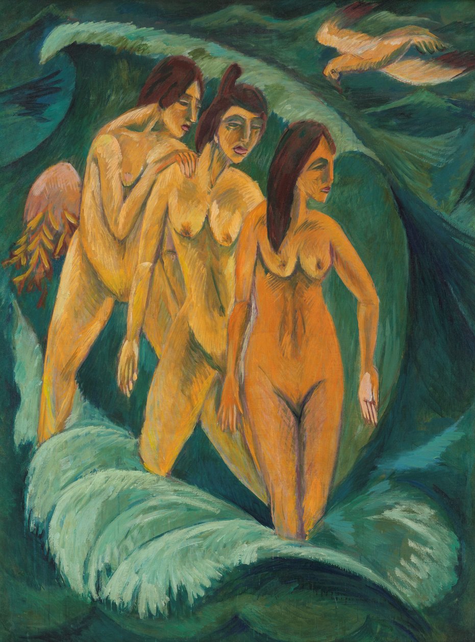 Kolme uimaria, 1913 tekijältä Ernst Ludwig Kirchner