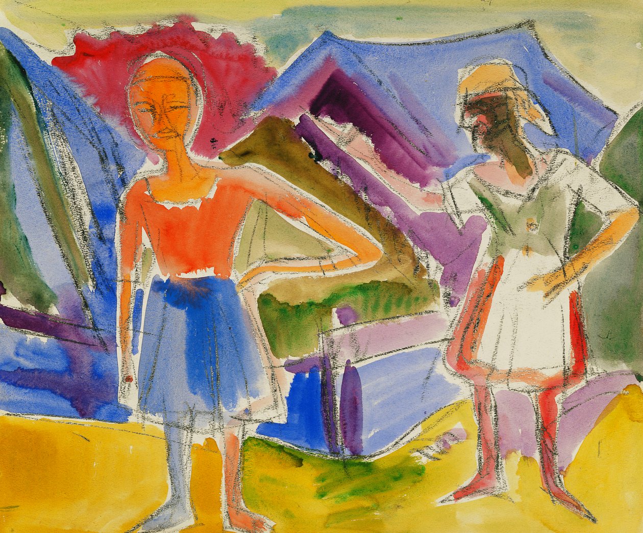 Kaksi hahmoa; kaksi hahmoa, tekijältä Ernst Ludwig Kirchner