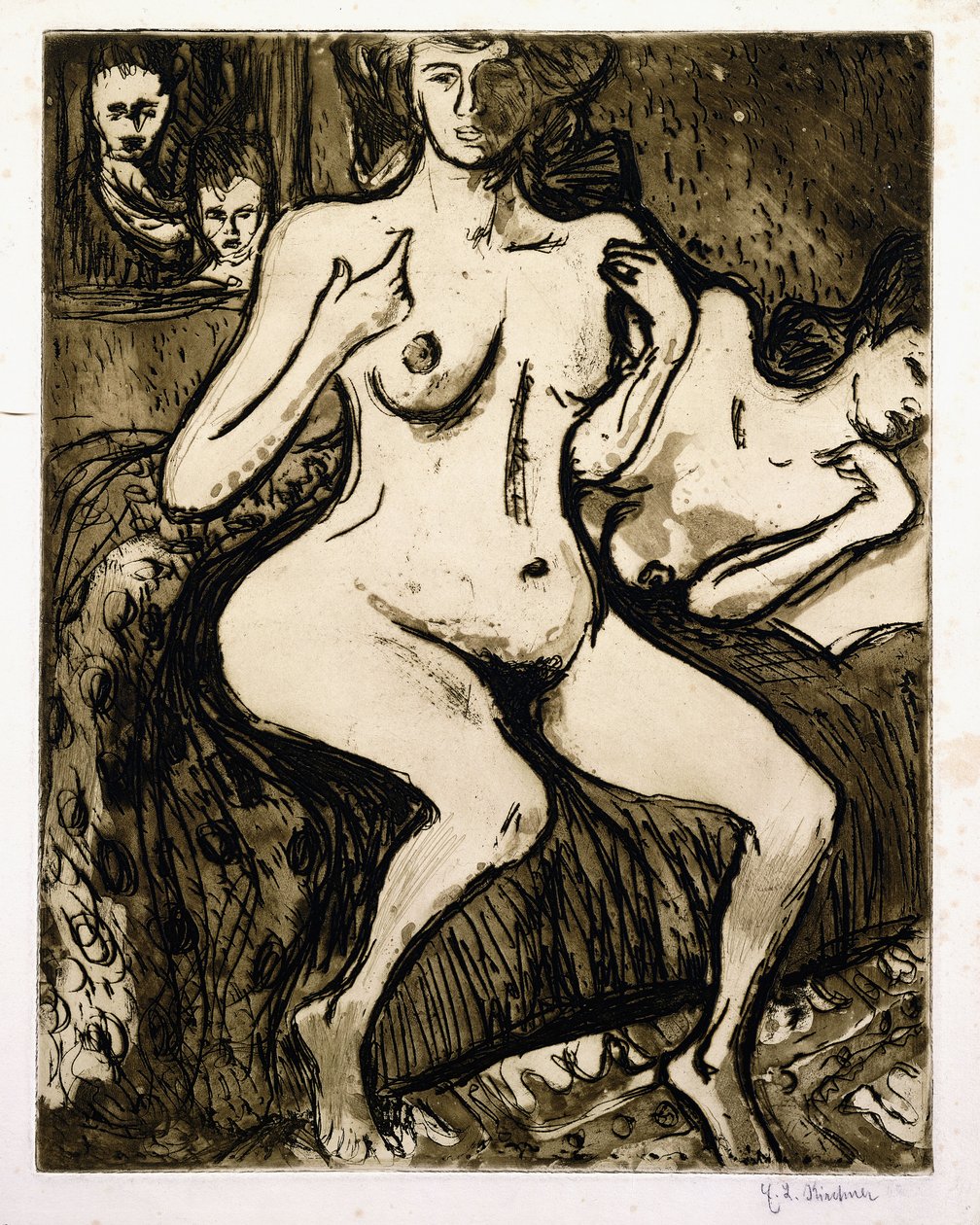 Kaksi naista, 1907 tekijältä Ernst Ludwig Kirchner
