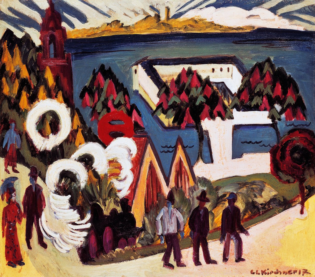 Näkymä Bodenjärvelle Kreuzlingenissa tekijältä Ernst Ludwig Kirchner