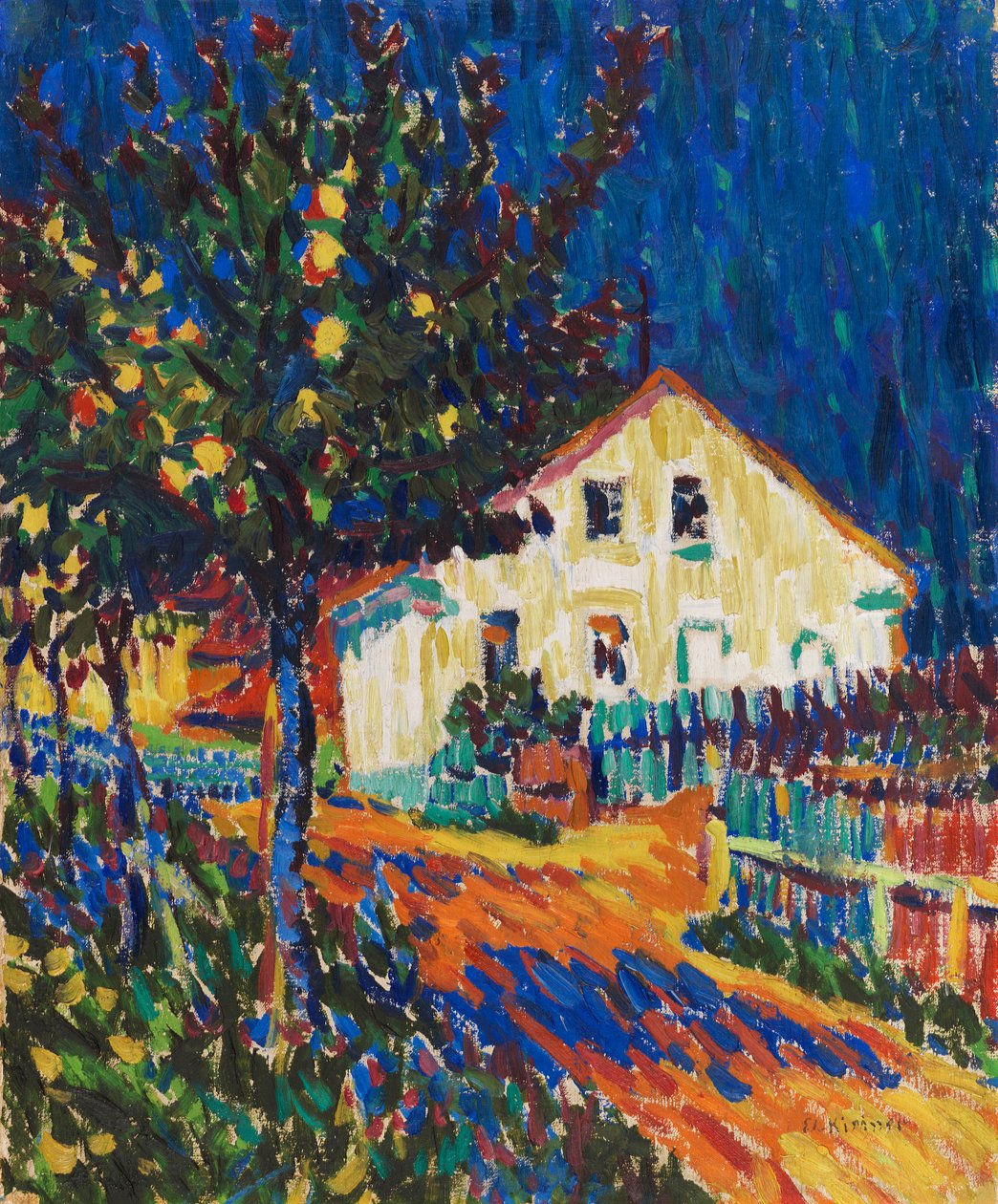 Kyläkatu omenapuilla, 1907. tekijältä Ernst Ludwig Kirchner