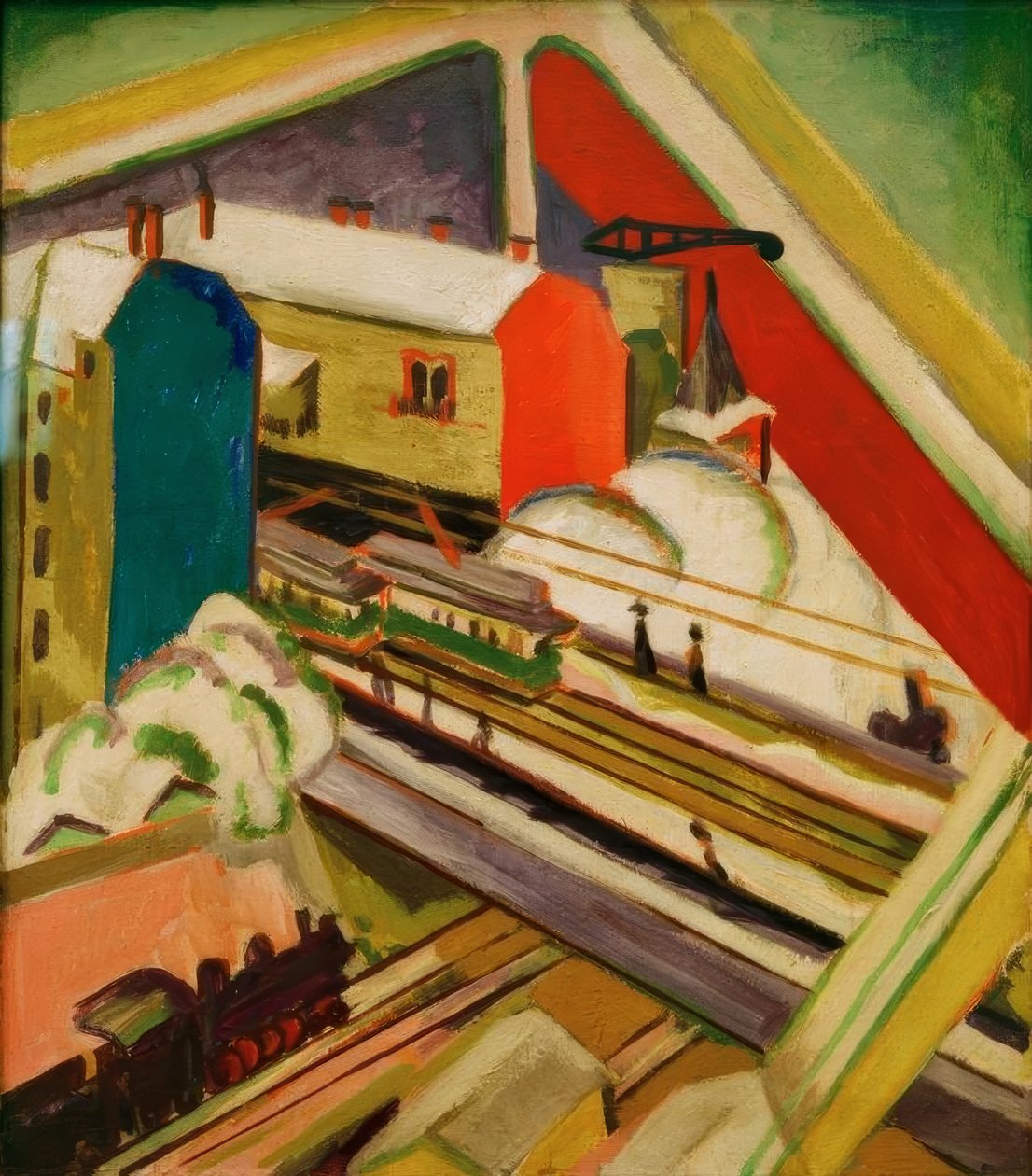 Wannseebahn, nähtynä studion ikkunasta tekijältä Ernst Ludwig Kirchner