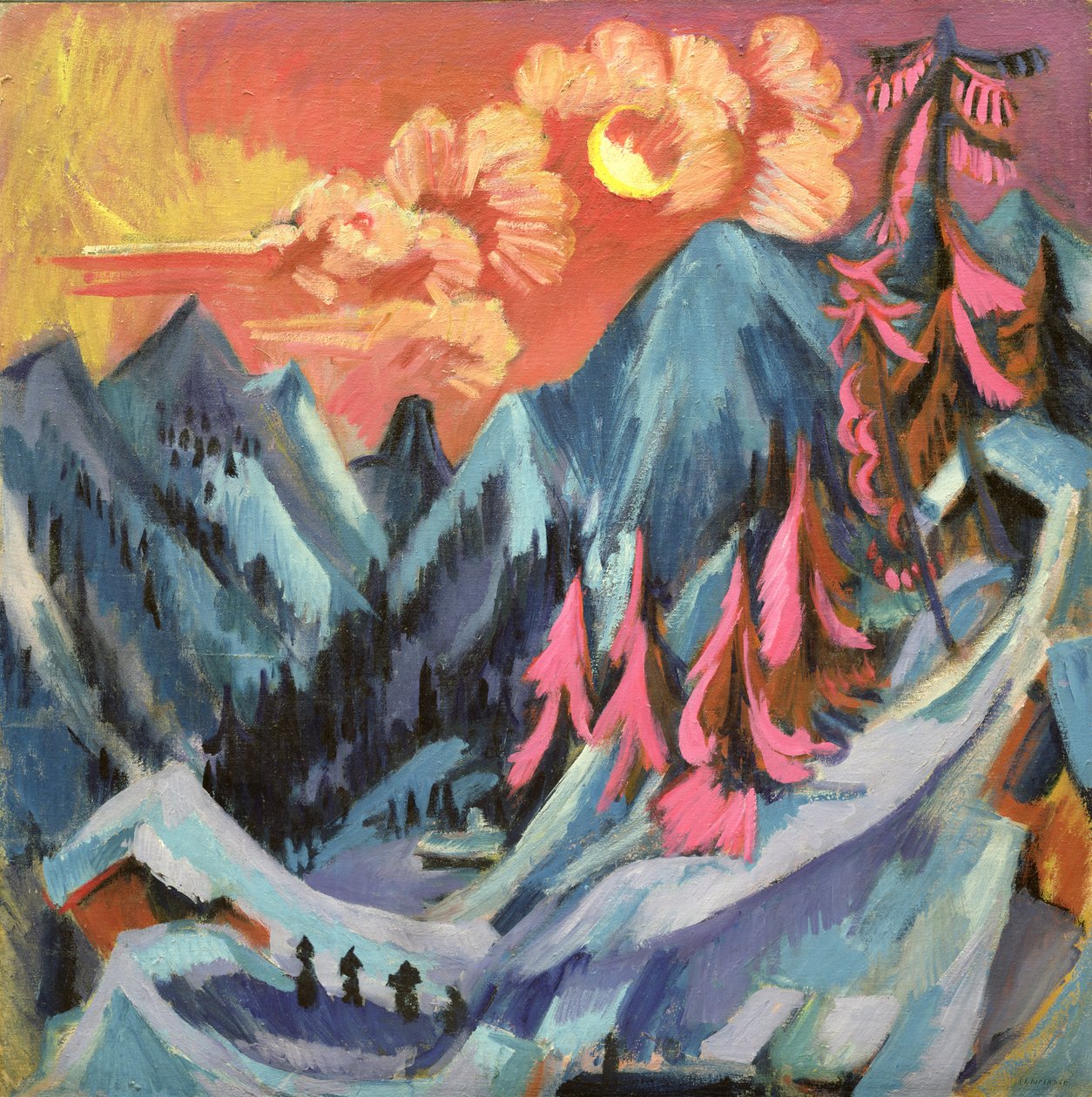 Huonekalut ja erilaiset esineet 1100- ja 1300-luvuilta tekijältä Ernst Ludwig Kirchner