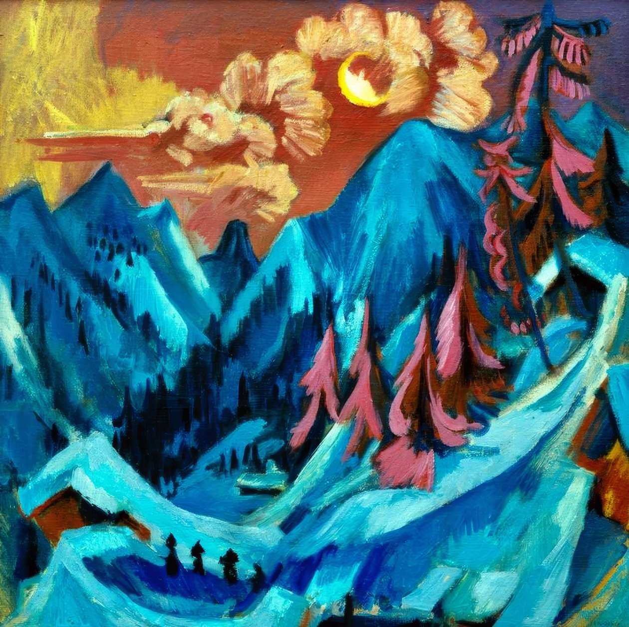 Wintermondlandschaft tekijältä Ernst Ludwig Kirchner