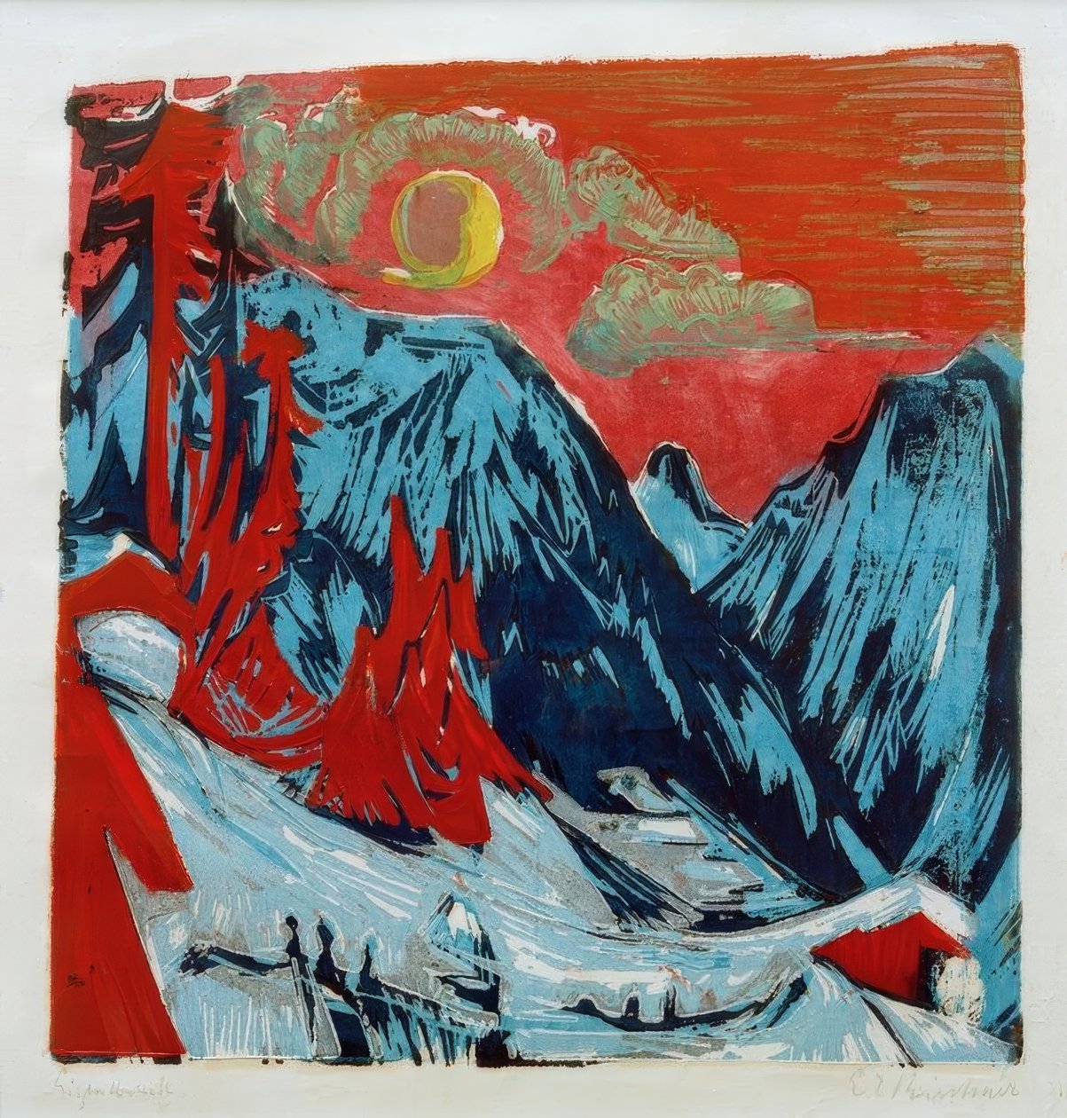 Wintermondnacht tekijältä Ernst Ludwig Kirchner
