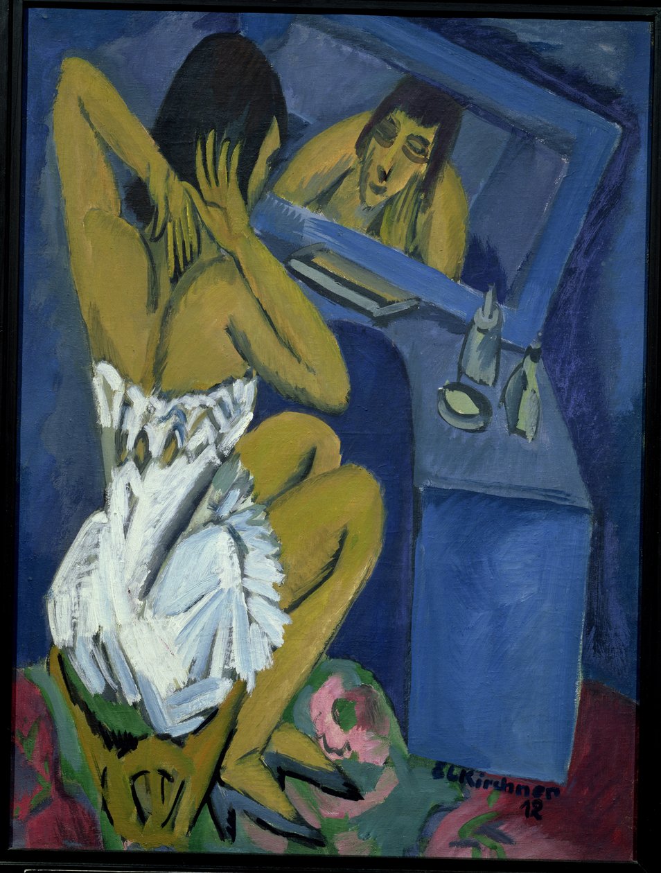 Nainen peilin edessä tekijältä Ernst Ludwig Kirchner