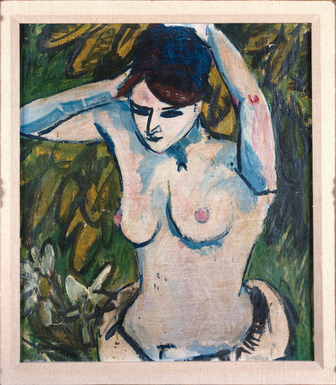 Nainen kädet ylhäällä, 1910 tekijältä Ernst Ludwig Kirchner