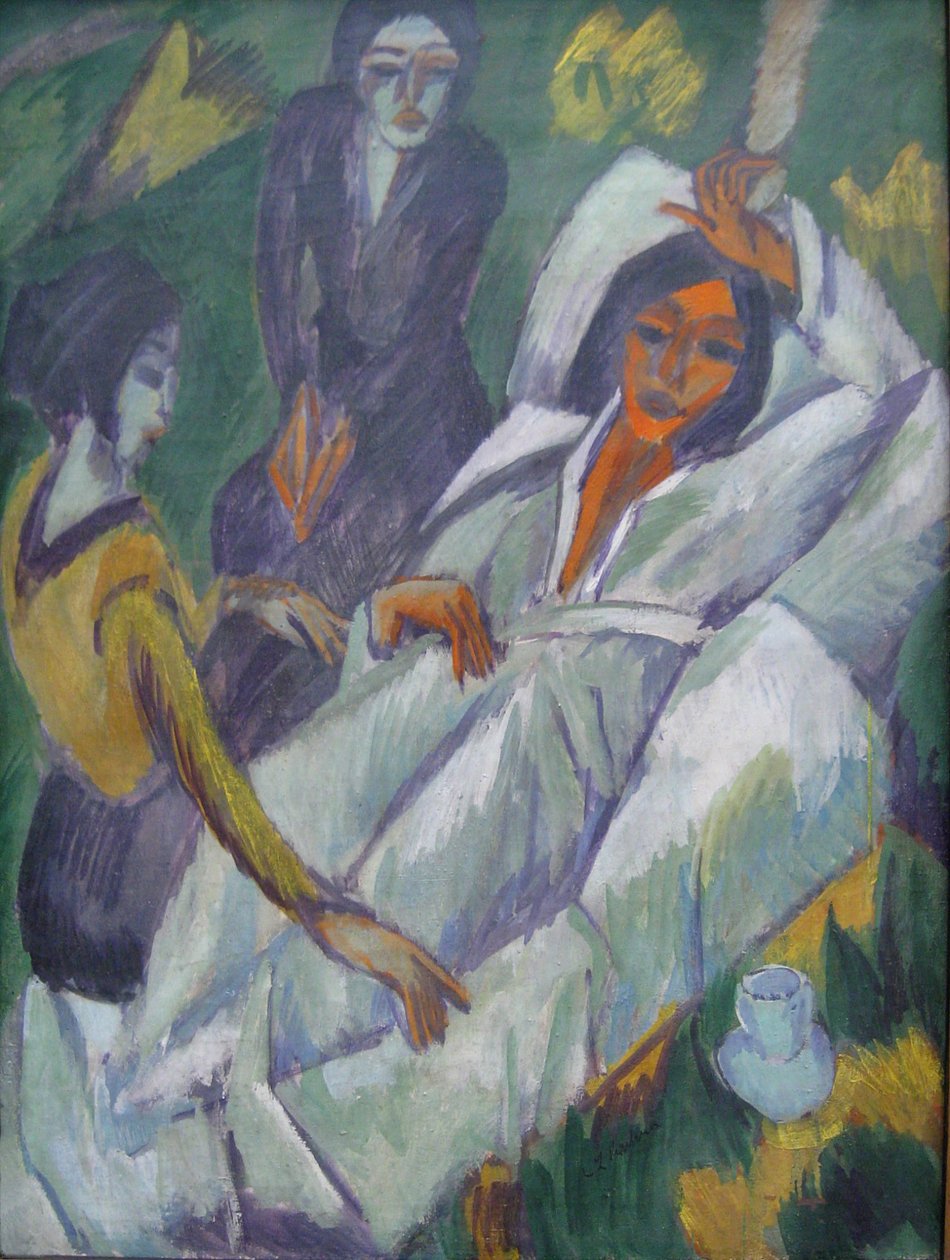 Women having tea (Naiset teetä juomassa) tekijältä Ernst Ludwig Kirchner