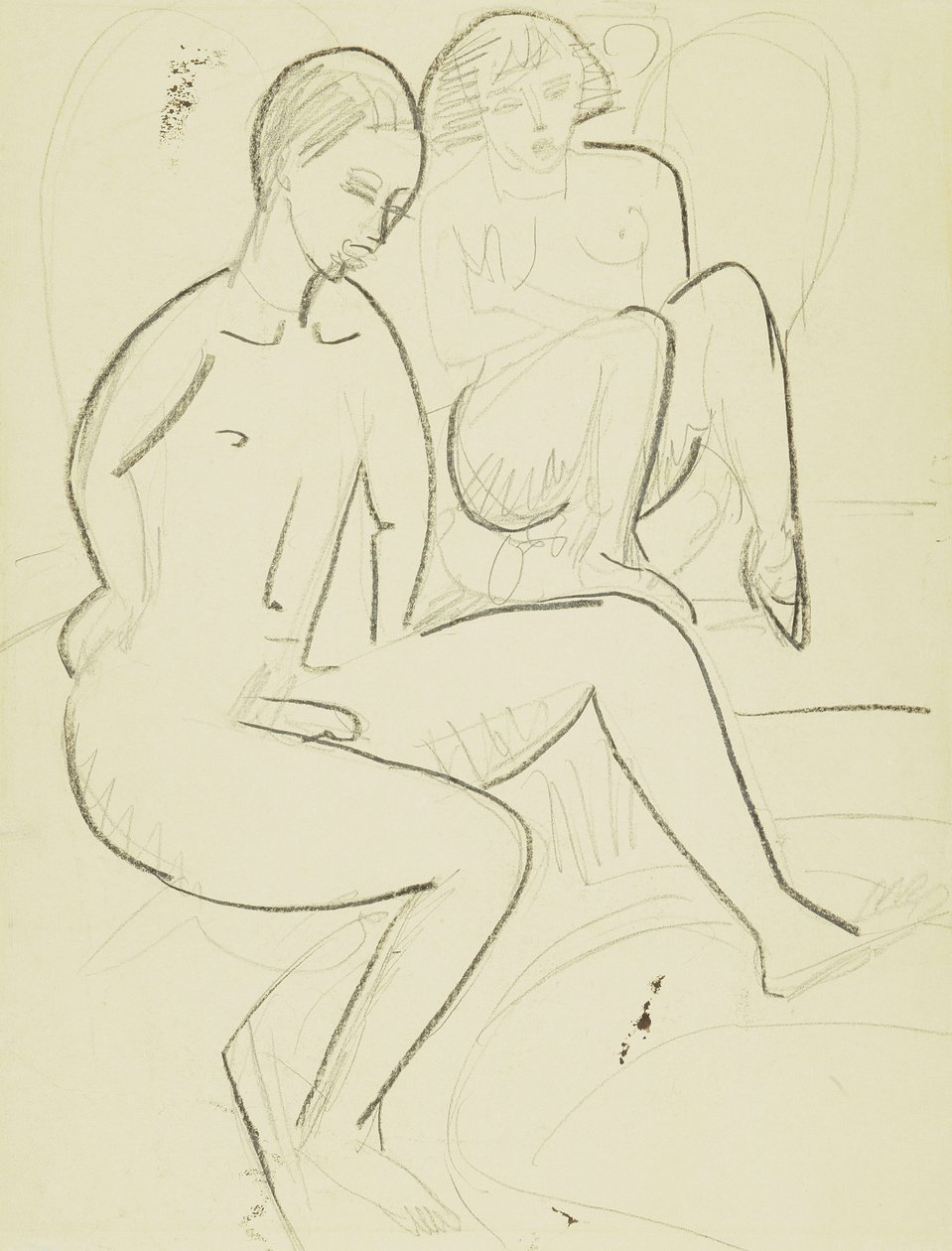 Nuori pari kylpyhuoneessa tekijältä Ernst Ludwig Kirchner