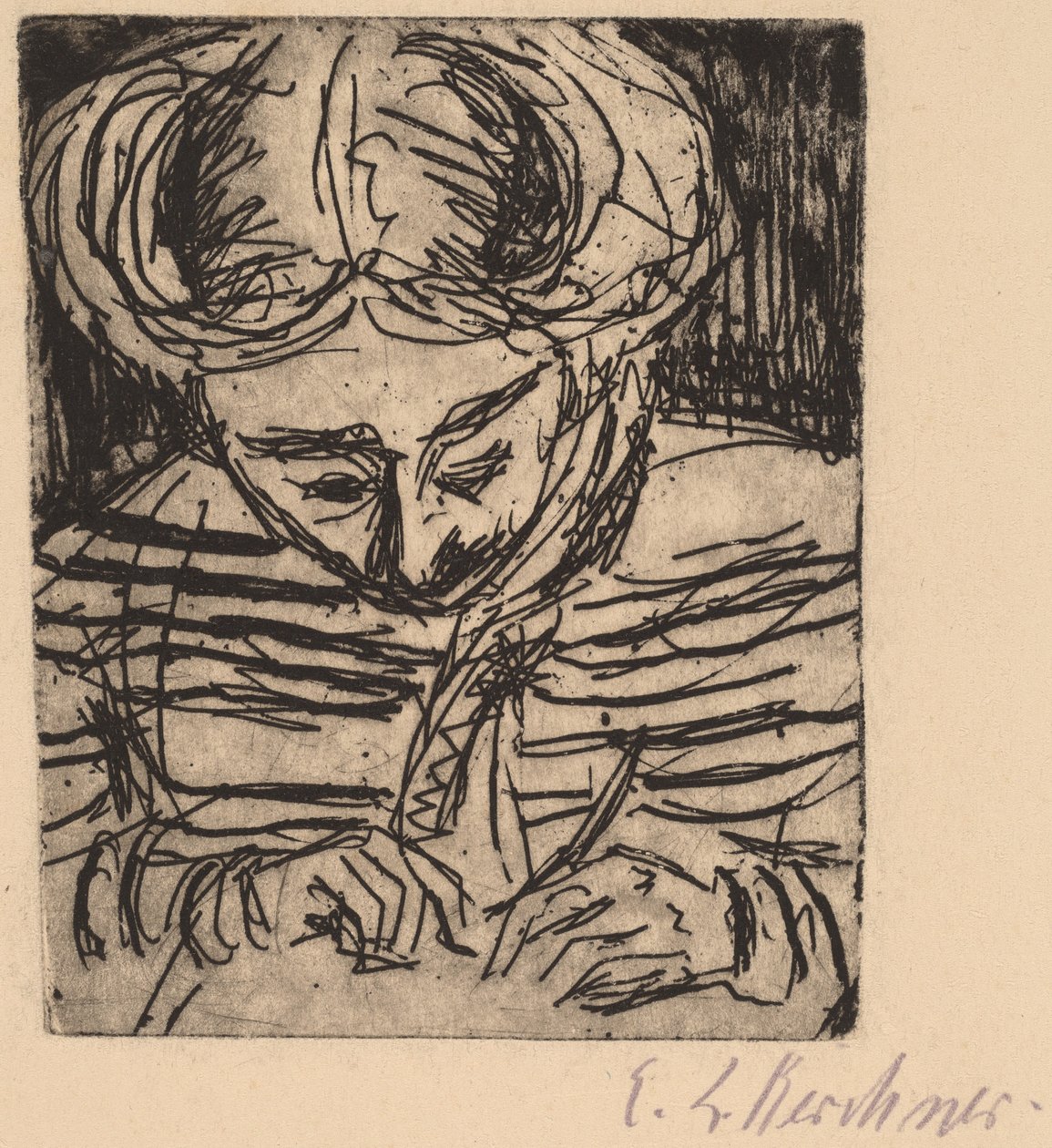 Nuoren tytön piirustus tekijältä Ernst Ludwig Kirchner