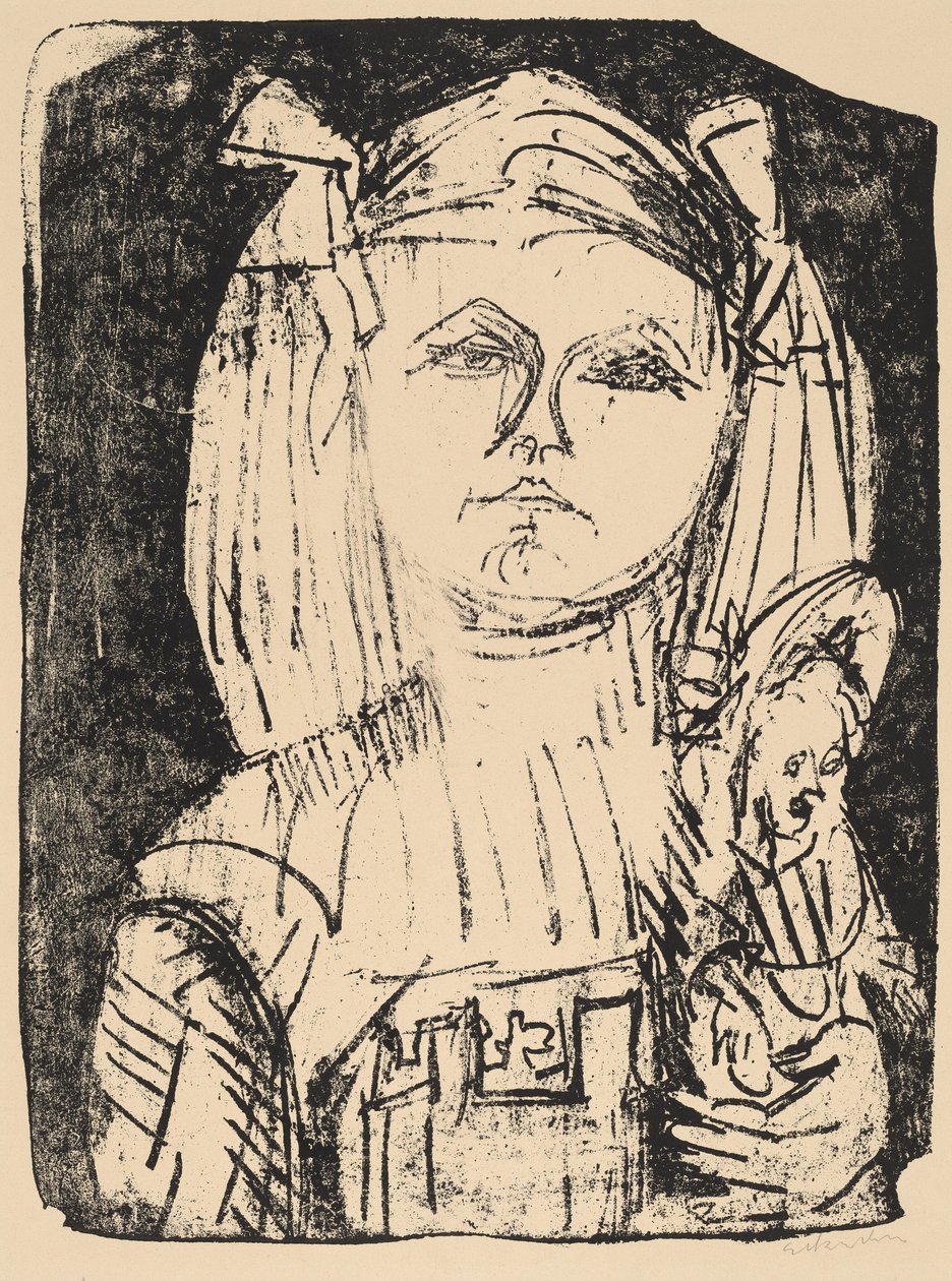 Nuori tyttö nuken kanssa tekijältä Ernst Ludwig Kirchner