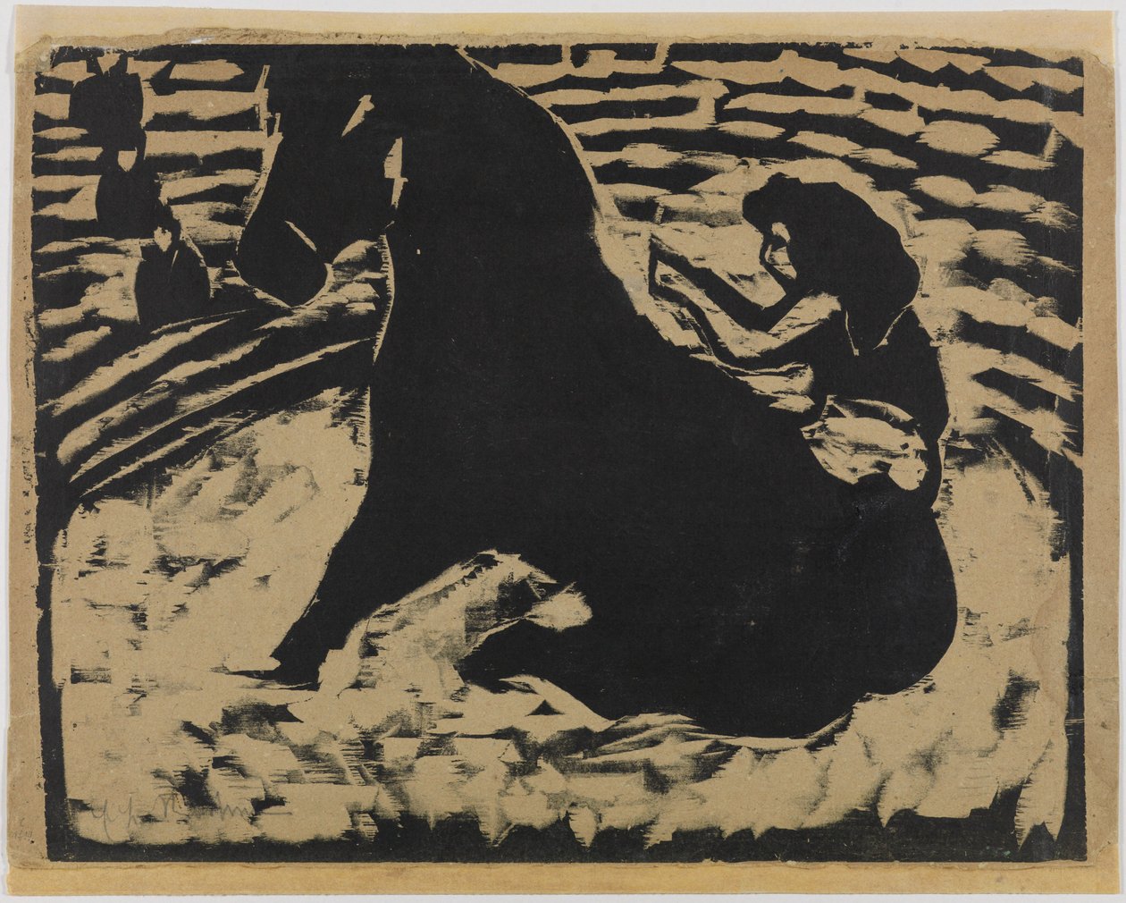 Sirkusratsastajatar - taiteilija mustan ponin selässä tekijältä Ernst Ludwig Kirchner