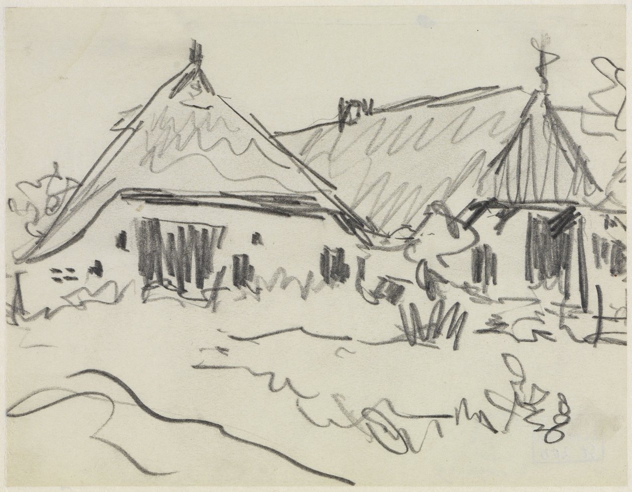Kaksi maalaistaloa Fehmarnissa tekijältä Ernst Ludwig Kirchner