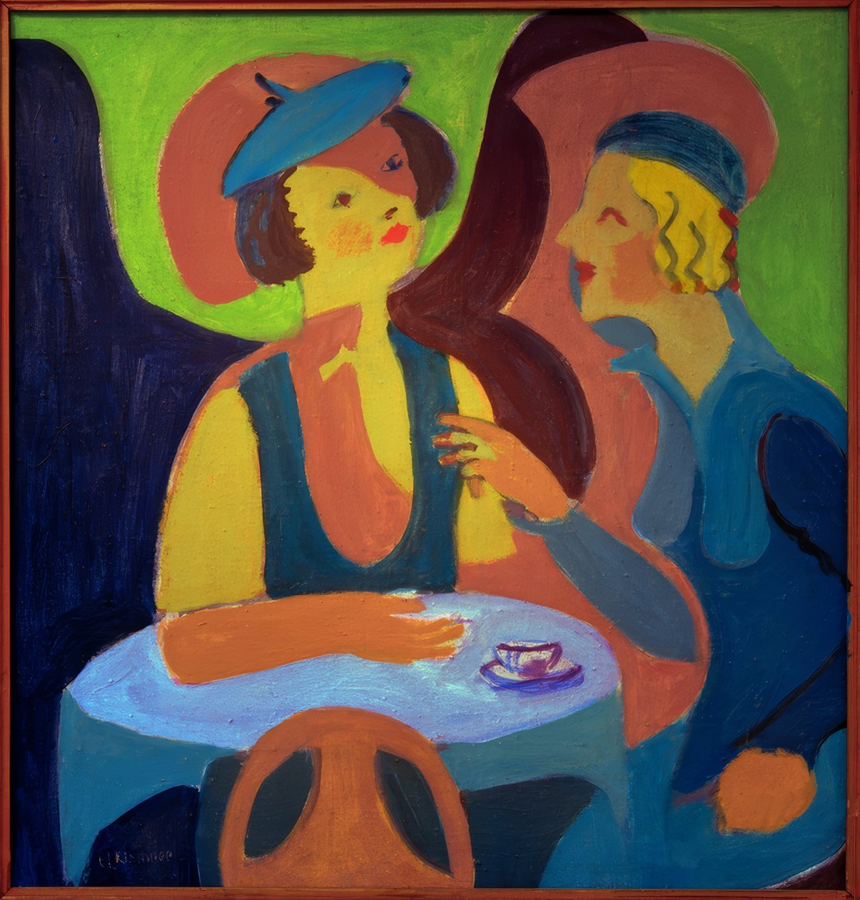 Zwei Damen kahvilassa tekijältä Ernst Ludwig Kirchner