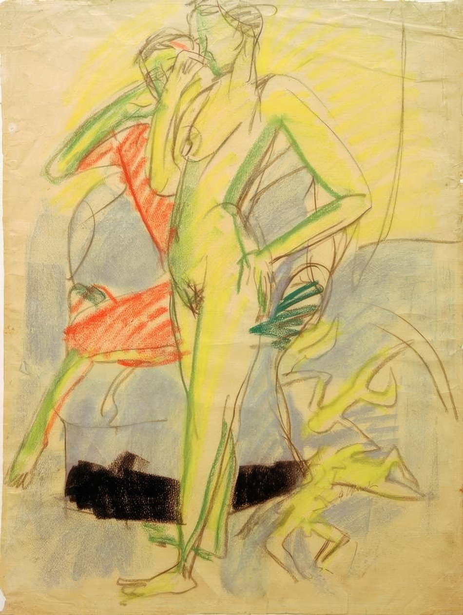Zwei Figuren im Raum tekijältä Ernst Ludwig Kirchner