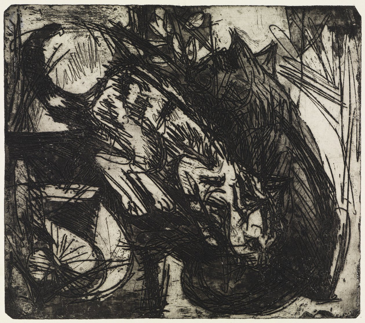Kaksi kissaa / vuoristomaja – Stafelalp tekijältä Ernst Ludwig Kirchner