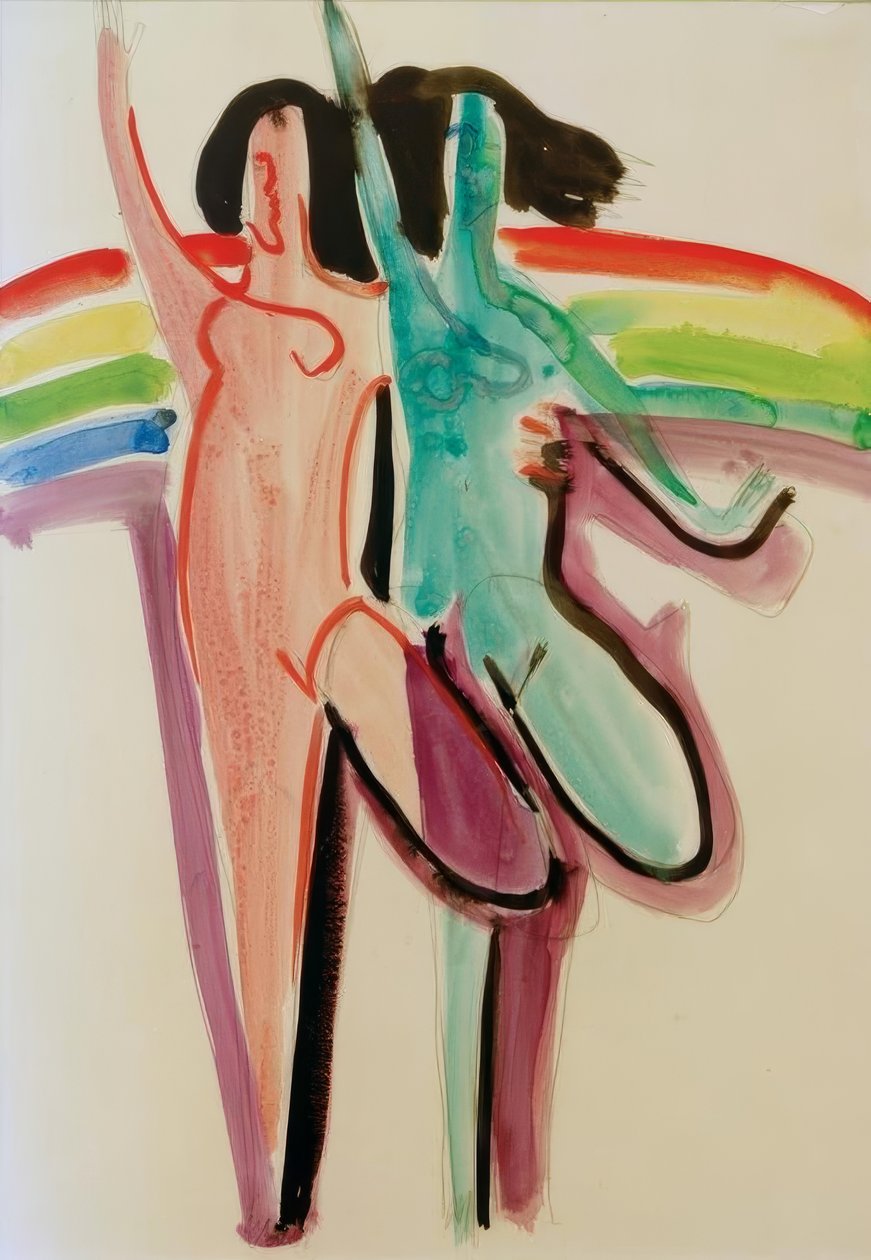 Zwei Tänzerinnen tekijältä Ernst Ludwig Kirchner