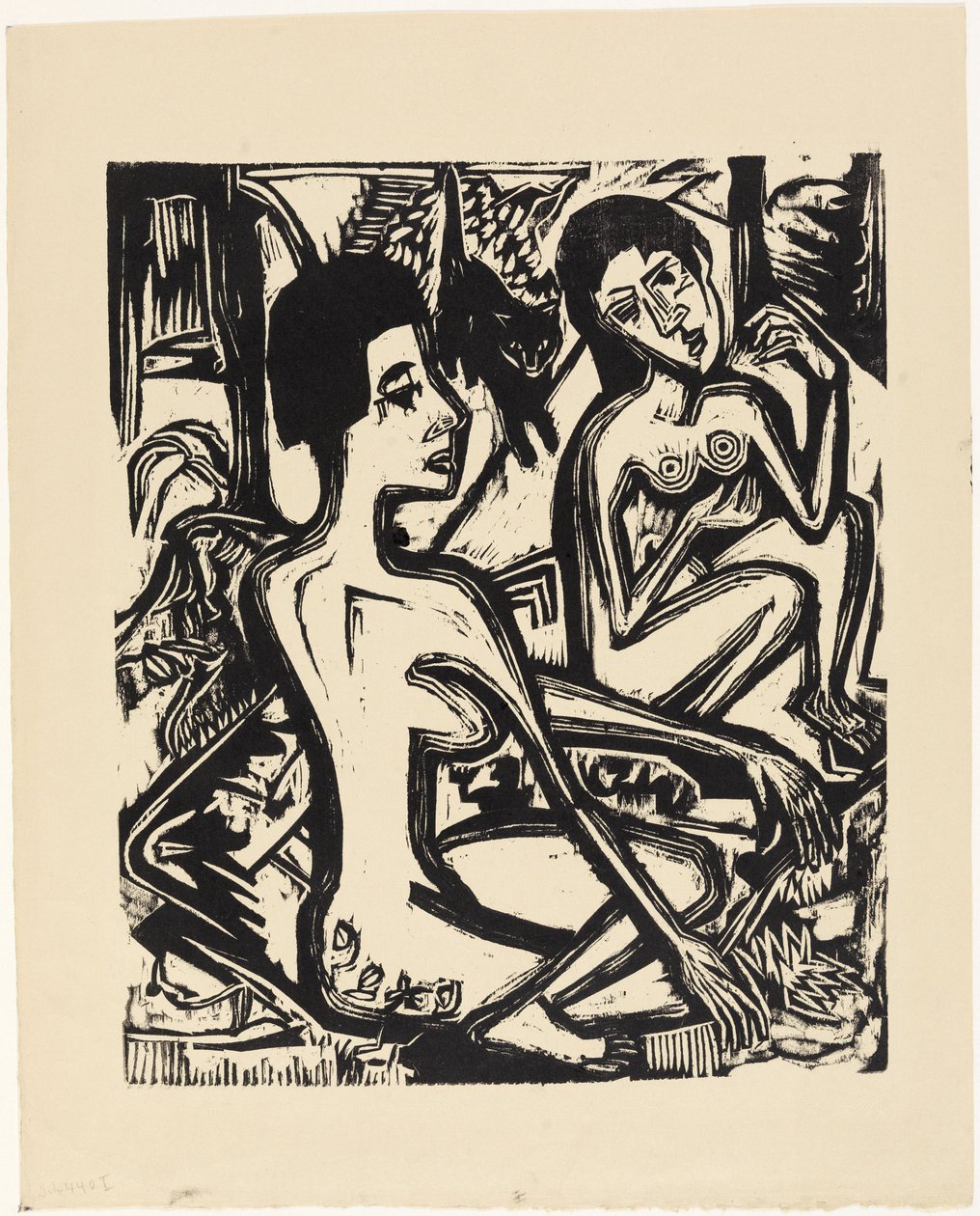 Kaksi alastonta naista metsässä tekijältä Ernst Ludwig Kirchner