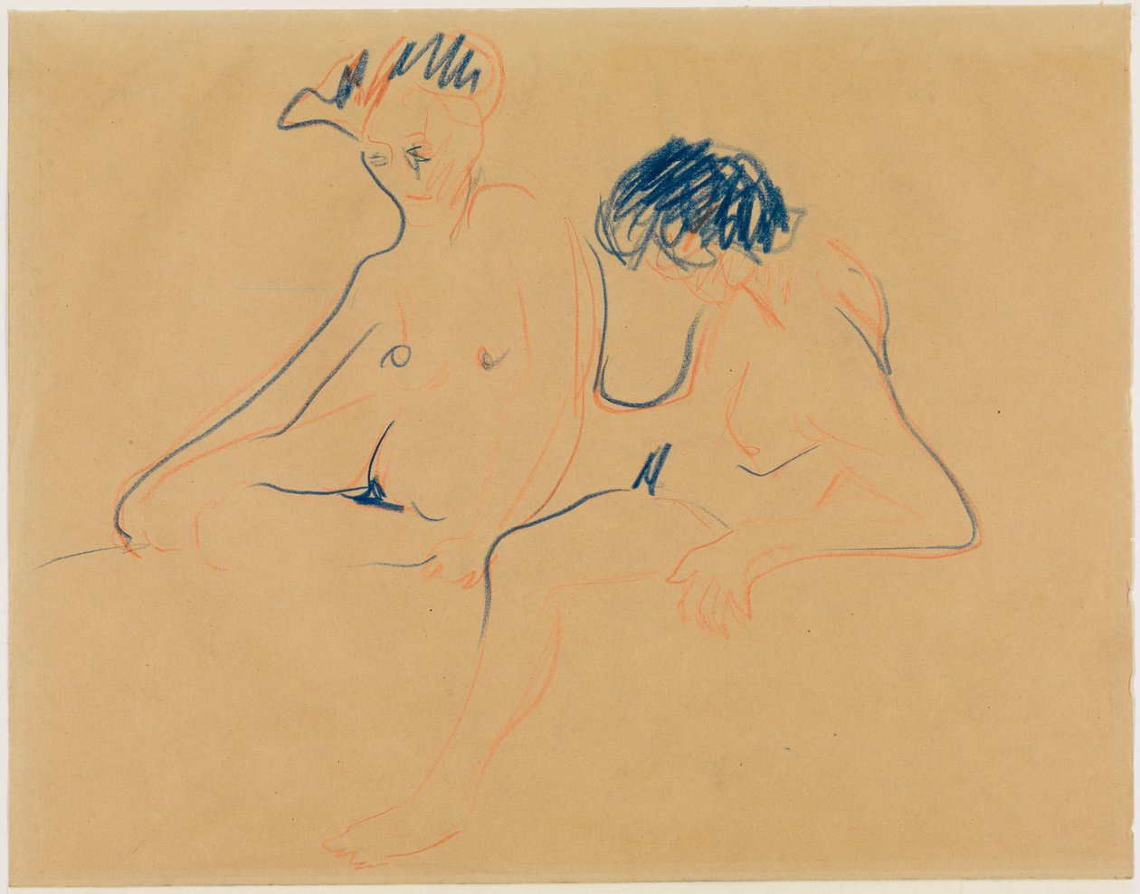 Kaksi istuvaa alastonta mallia (tai: Alaston pari) tekijältä Ernst Ludwig Kirchner