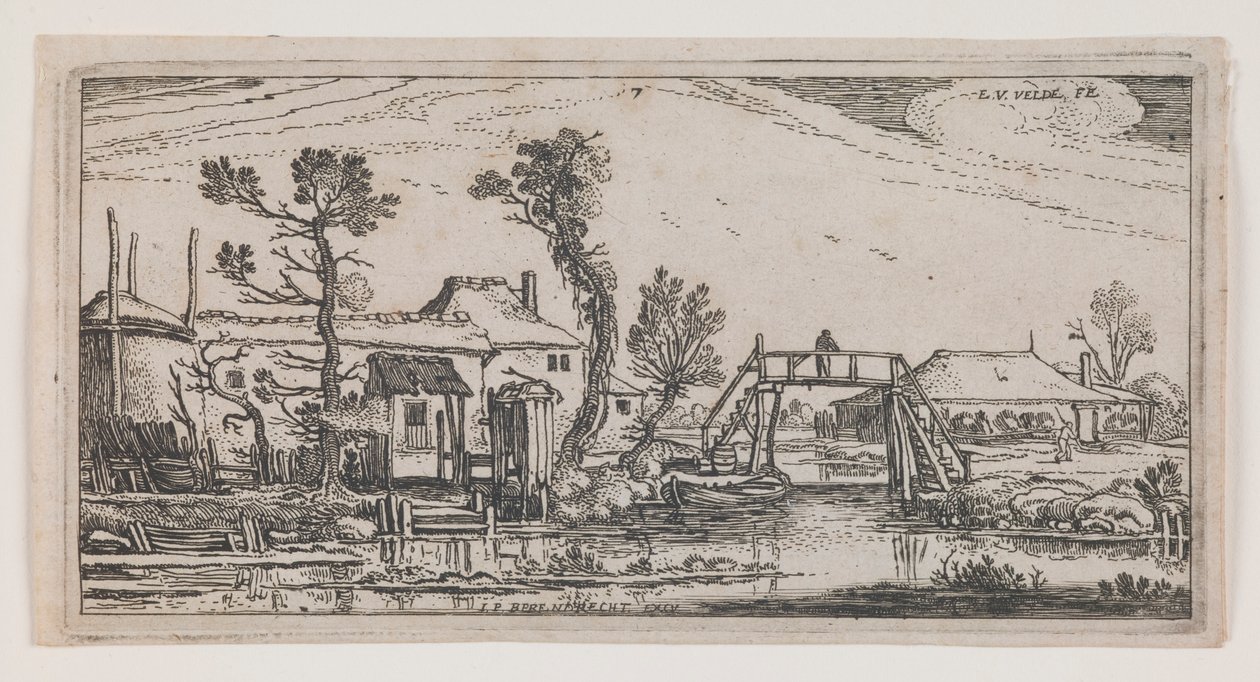 Farm Beyond a Canal, sarjasta "Kymmenen pitkulaista maisemaa" tekijältä Esaias van de Velde
