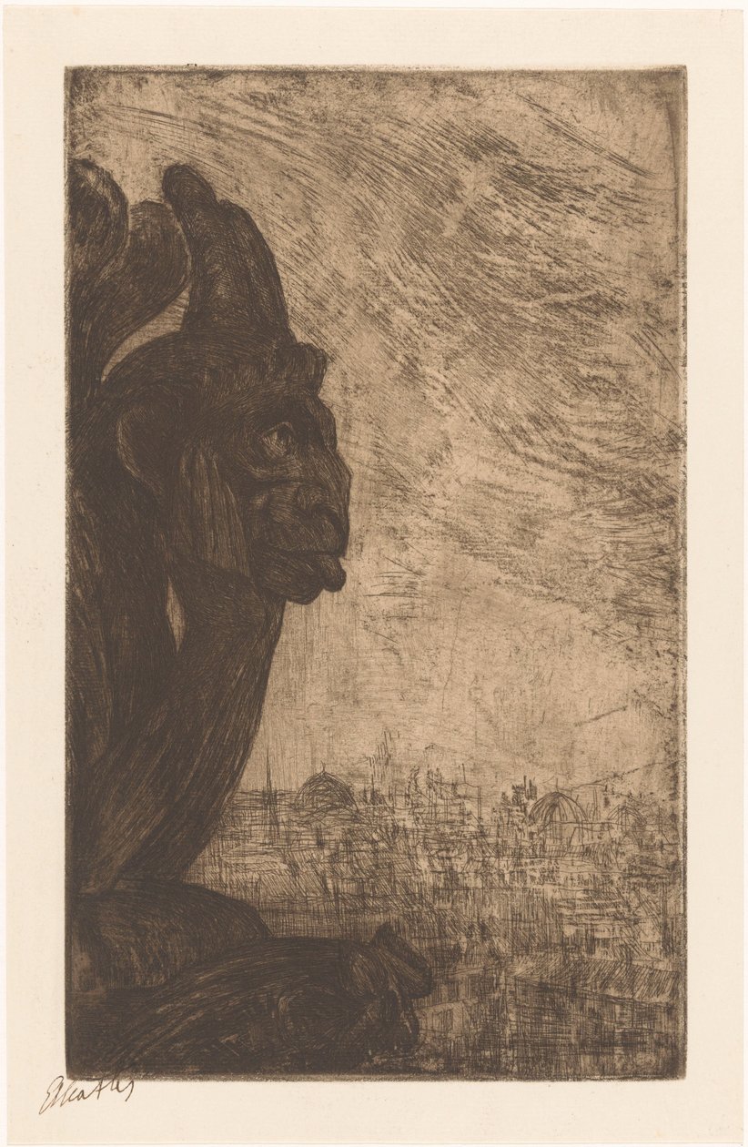 Chimère van de Notre-Dame (alkuperäinen nimi esineessä) tekijältä Etha Fles (signed by artist)