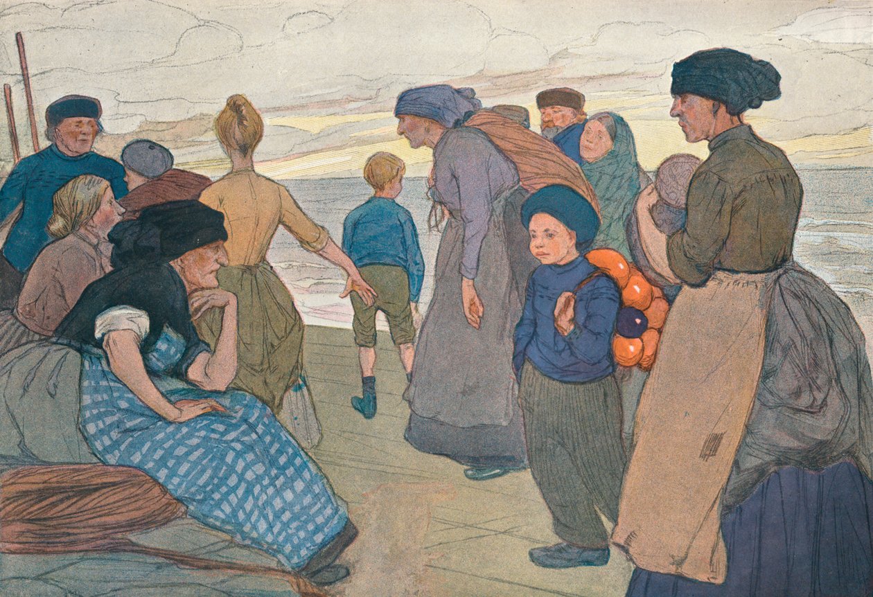 "Yorkshire Fisherfolk", c1900 tekijältä Ethel Kate Burgess