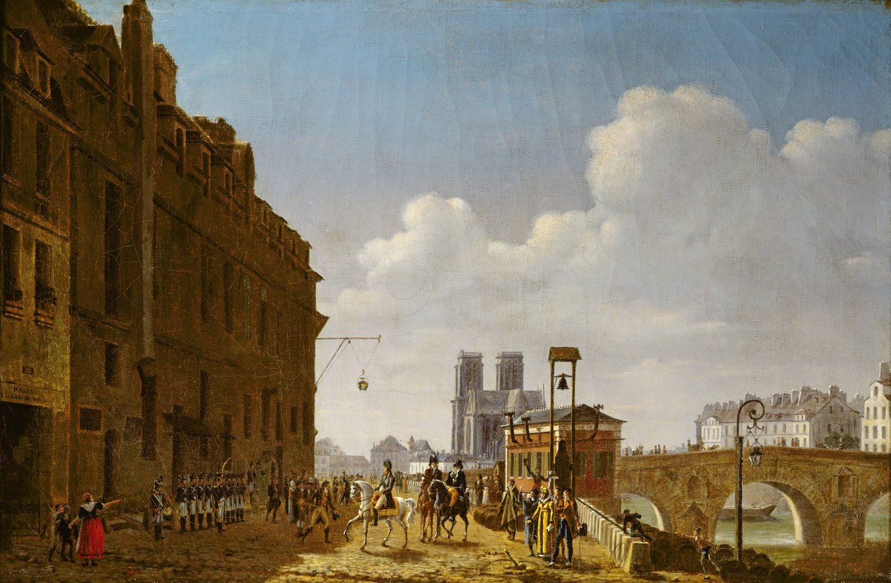 Keisari Napoleon vierailee eau-de-vie-torilla Quai Bercyllä 8. helmikuuta 1811 1811 tekijältä Etienne Bouhot