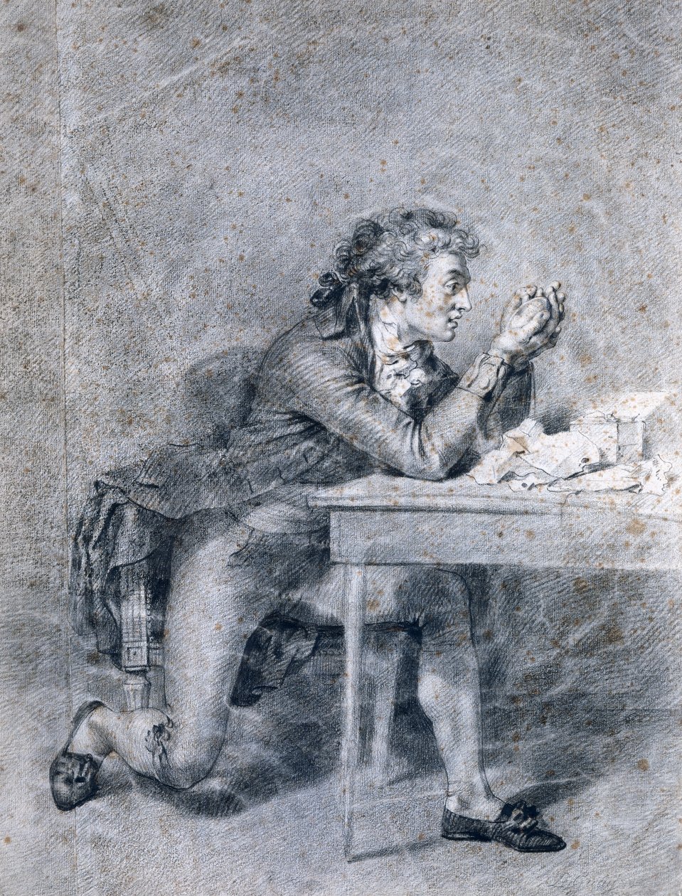 Francois Buzot (1760-94) pohtii Madame Rolandin (1754-93) miniatyyrimuotokuvaa tekijältä Etienne Charles Leguay