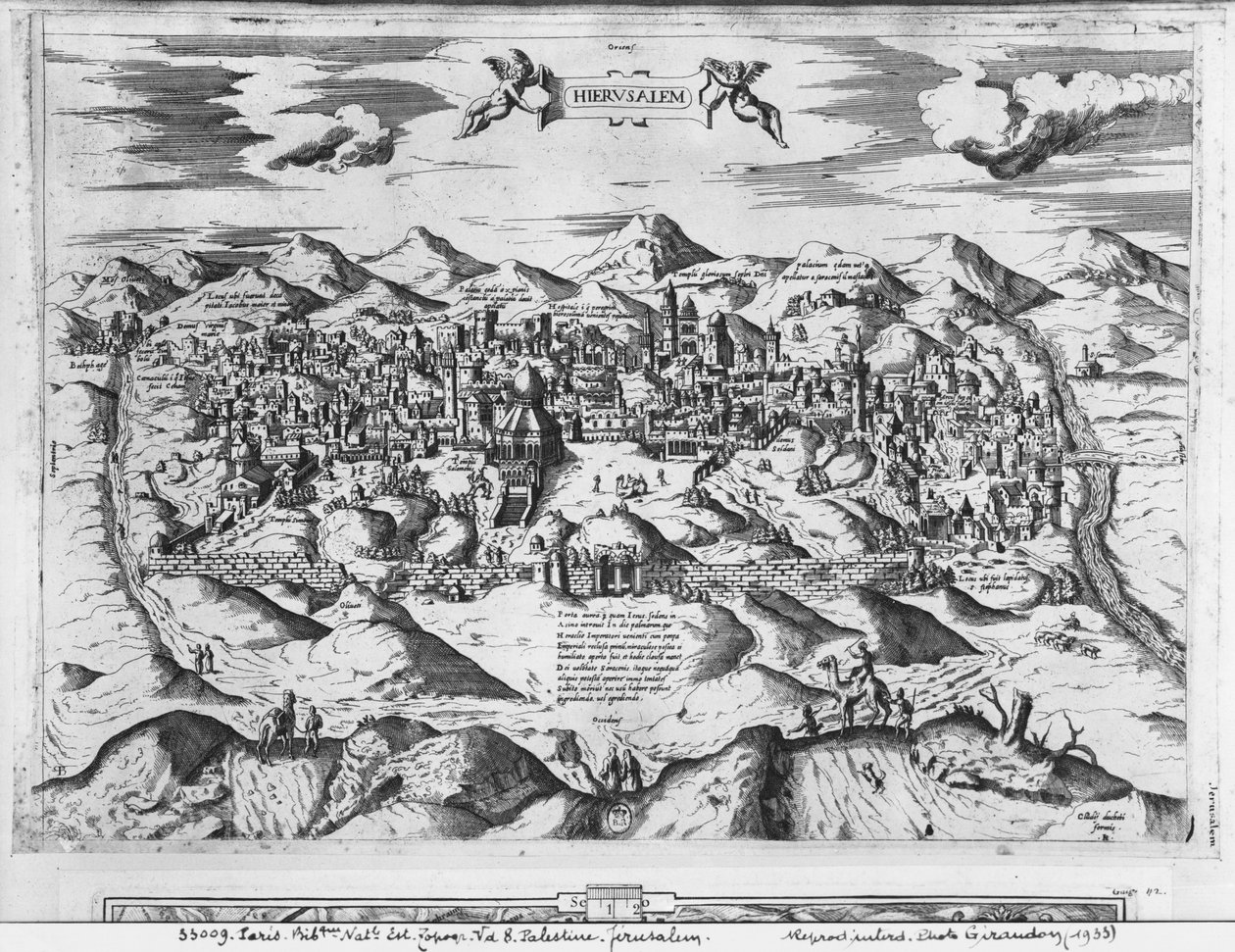Näkymä Jerusalemiin, 1570 tekijältä Etienne Duperac