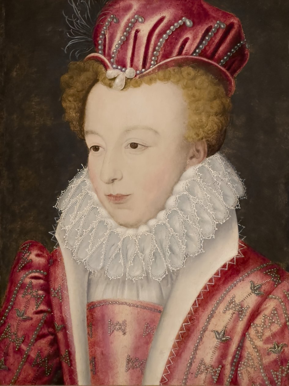 Navarran kuningattaren Marguerite de Francen muotokuva, vuoden 1572 jälkeen (Öljy puulle) tekijältä Etienne (after) Dumonstier