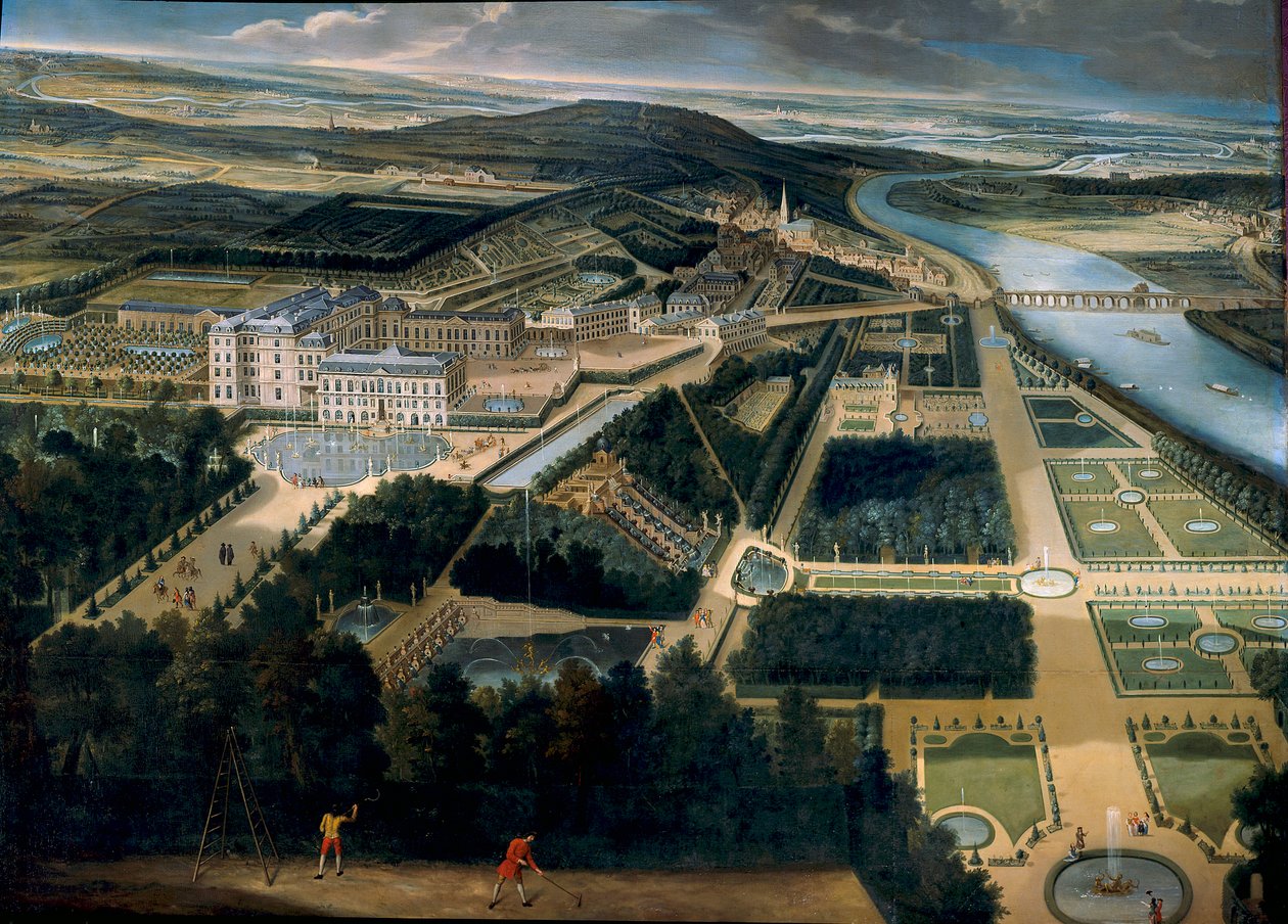 Yleiskuva Saint Cloudin linnasta ja puutarhoista (Saint-Cloud) Etienne Allegrainin (1644-1736) maalaus 1675 su. 3, x3,83 m Versailles, musee du chateau - Näkymä Saint Cloudin linnalle ja puutarhaan (Ranska) - Etienne Allegrainin (1644-173) maalaus tekijältä Etienne Allegrain