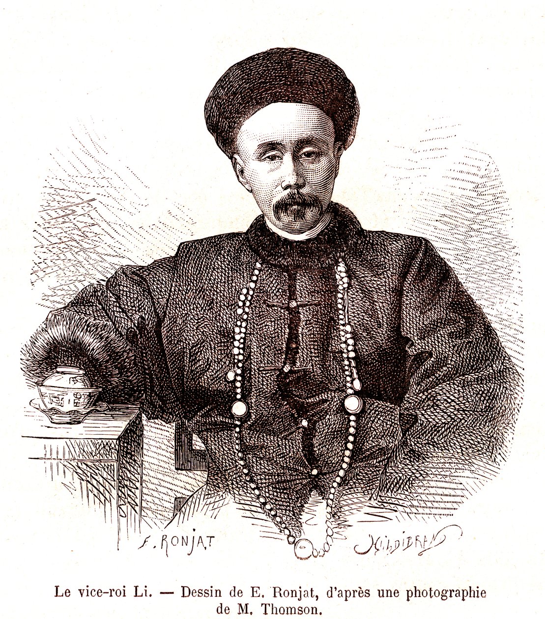 Li Hongzang, Zhilin varakuningas, Kiinan keisarillisessa hovissa. 1873 (kaiverrus) tekijältä Etienne Antoine Eugene Ronjat