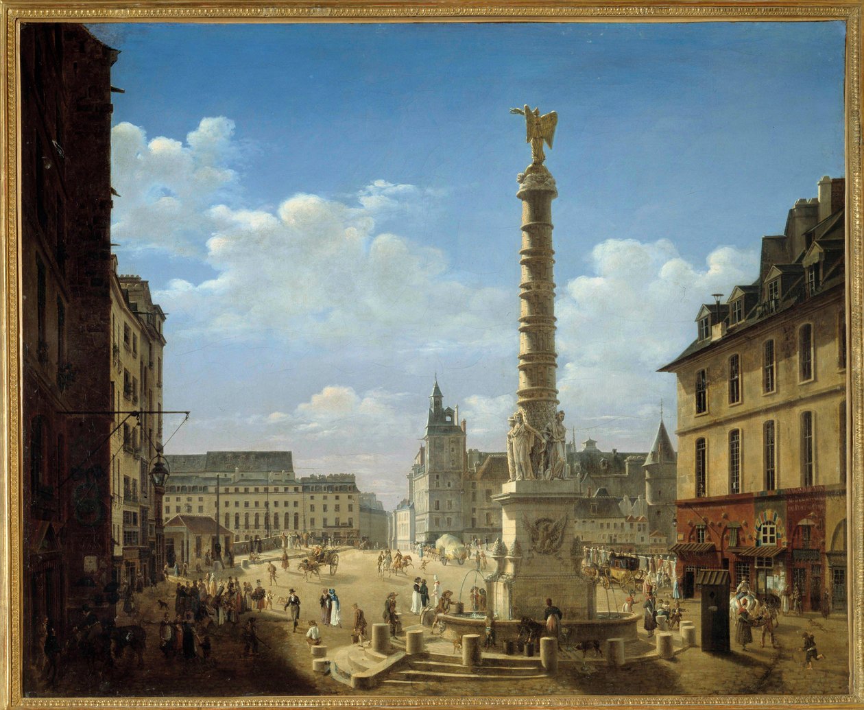 Etienne Bouhotin (1780-1862) Chatelet-maalauksen aukio ja suihkulähde 1810 su. 0,81 x 0,99 m Pariisi, Carnavalet-museo tekijältä Etienne Bouhot