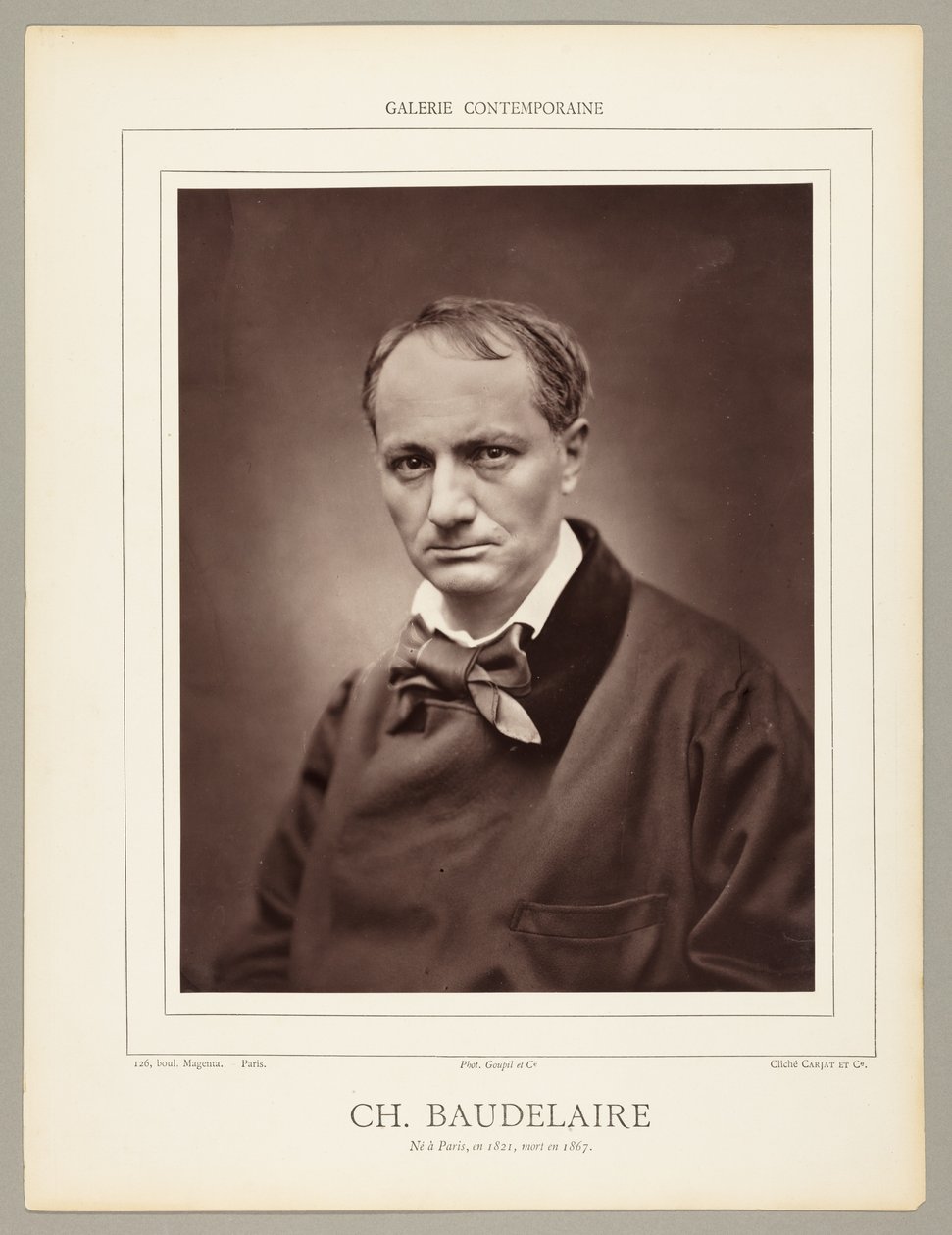 Charles Baudelaire (ranskalainen runoilija, kriitikko ja kirjailija, 1821-1867) tekijältä Etienne Carjat