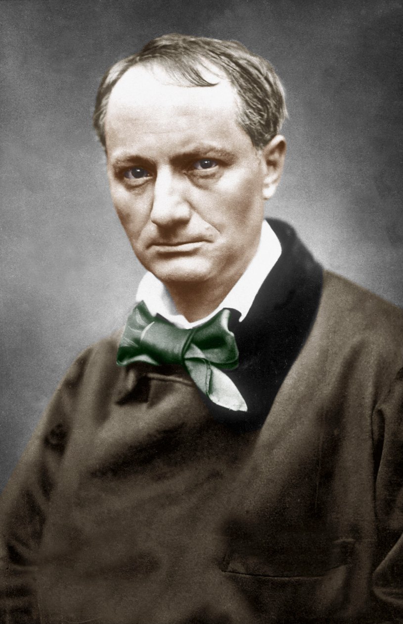 Charles Baudelaire, n. 1866 (käsinvärinen valokuva) tekijältä Etienne Carjat