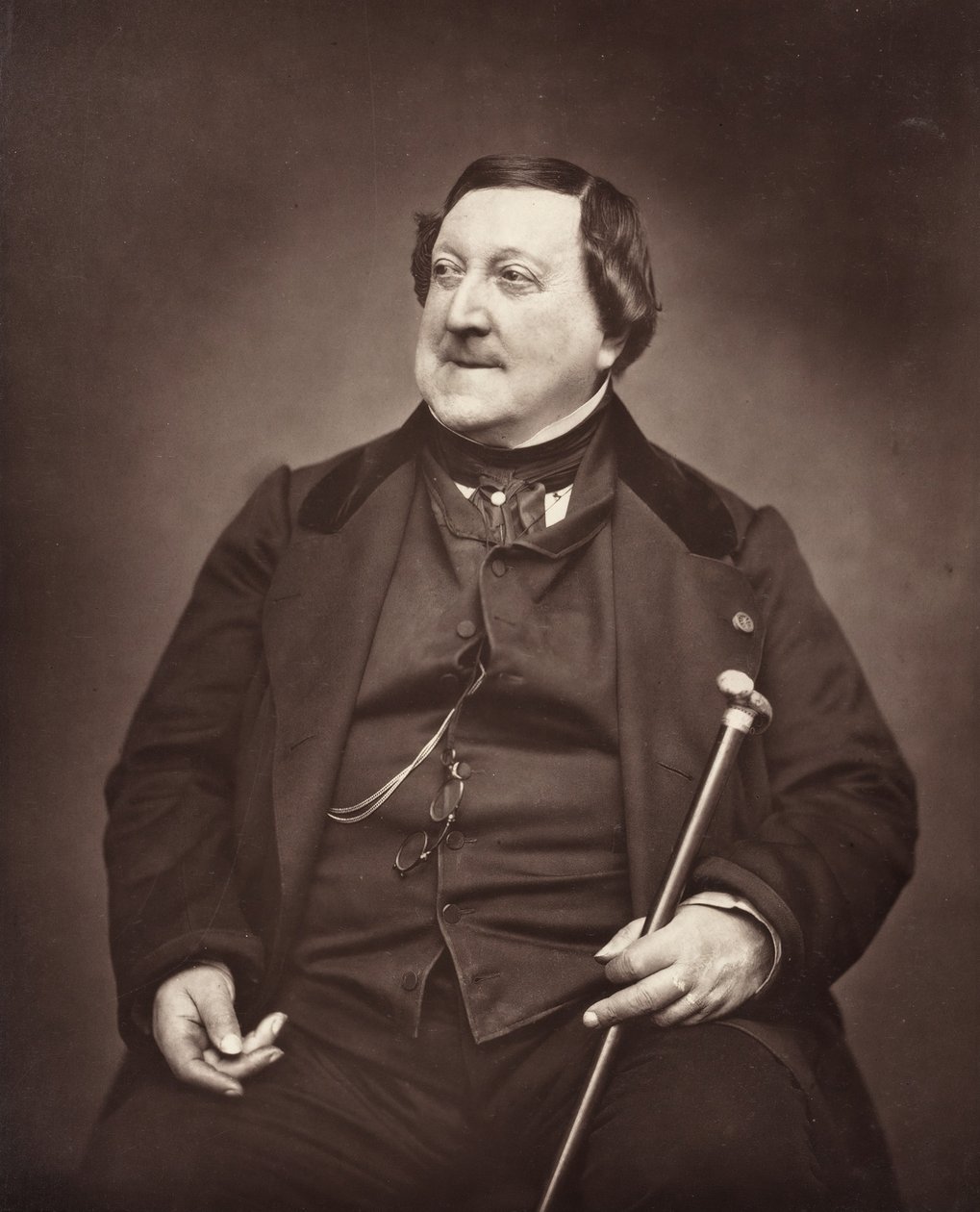 Gioachino Antonio Rossini, italialainen säveltäjä, 1792-1868, 1862. tekijältä Etienne Carjat