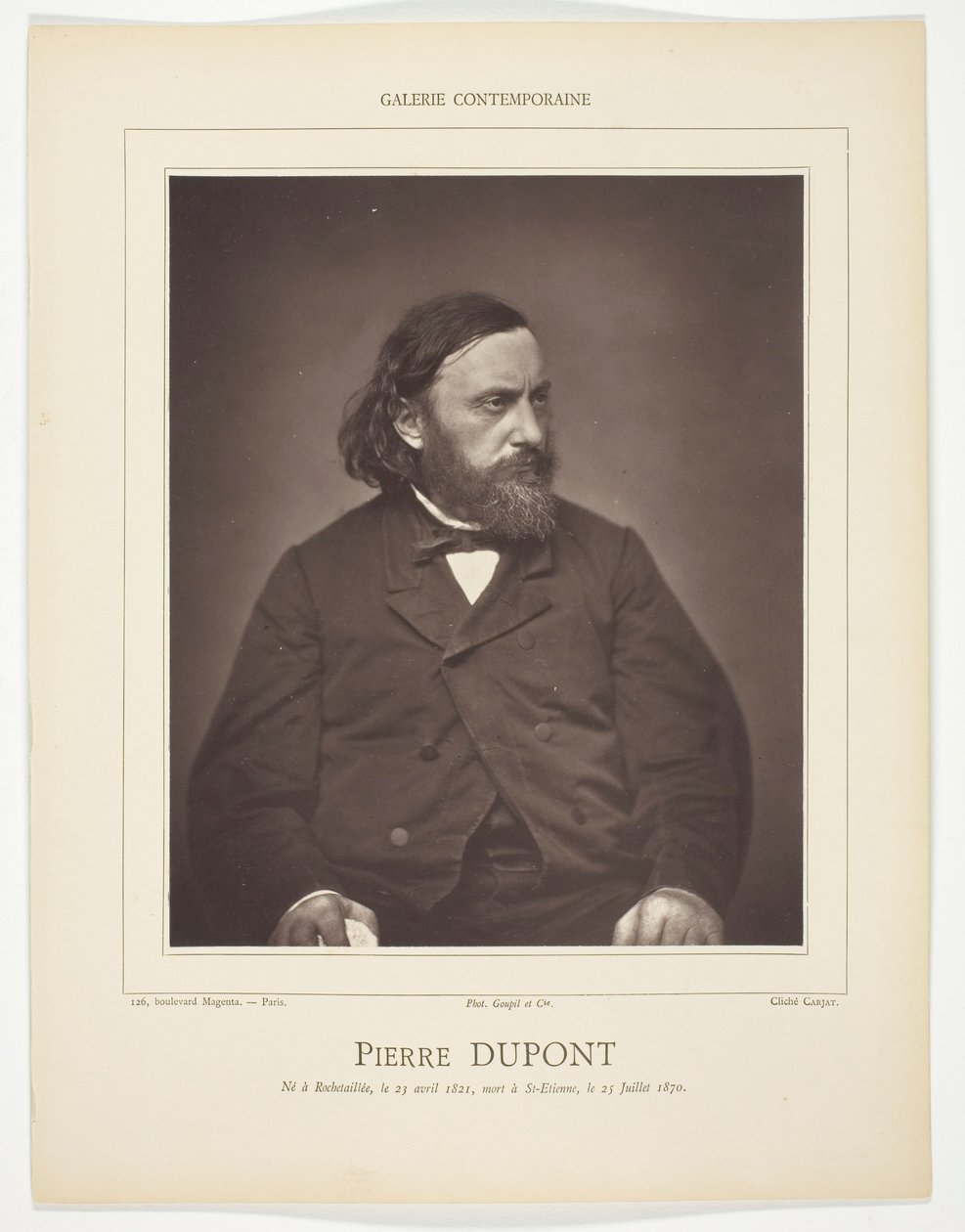 Pierre Dupont tekijältä Etienne Carjat