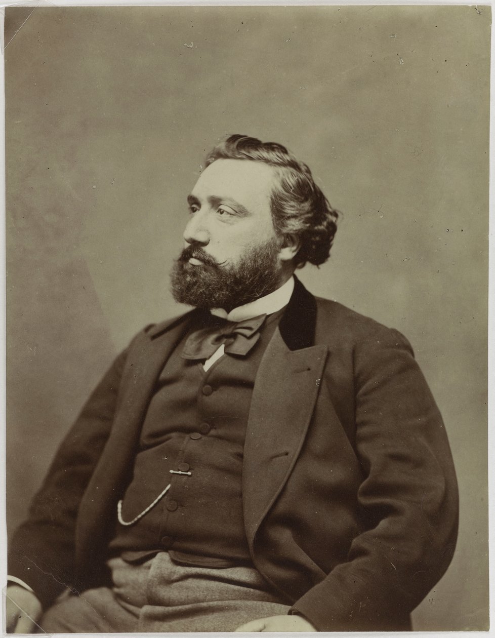 Ranskan pääministerin Léon Gambettan muotokuva 1838-1882. tekijältä Etienne Carjat