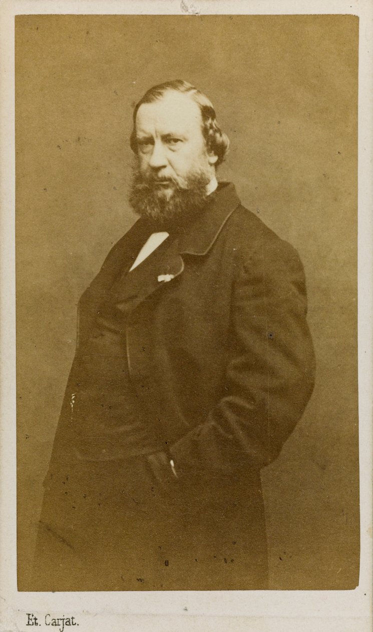 Taiteilija Constant Troyonin muotokuva 1810-1865, 1860-luvun alku. tekijältä Etienne Carjat