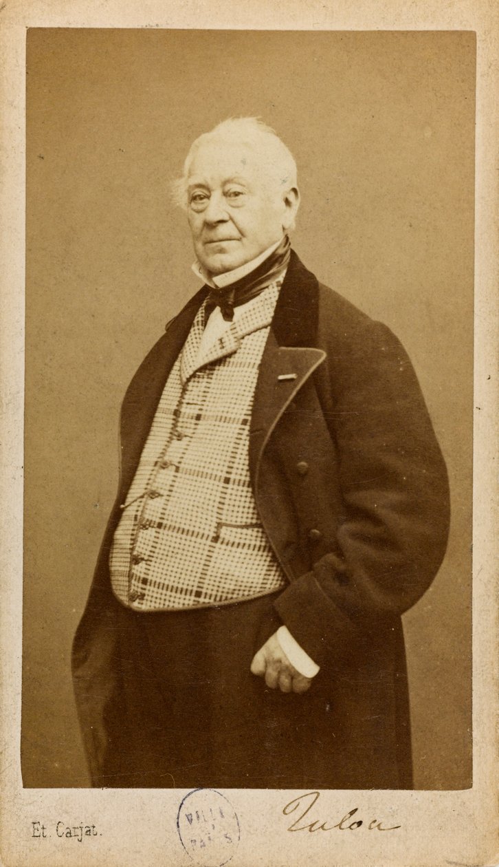 Muotokuva säveltäjästä ja huilisti Jean-Louis Tulousta 1786-1865, noin 1860. tekijältä Etienne Carjat