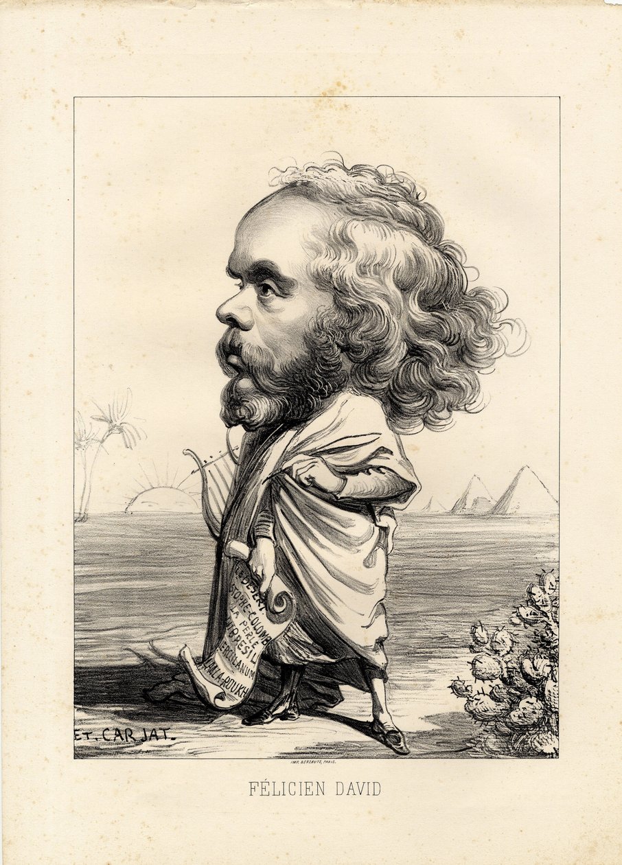 lentävä lehti - Kuvitus: Etienne Carjat (1826-1906): Egypti, Lyra, Pyramidit - David Felicien (1810-1876) tekijältä Etienne Carjat