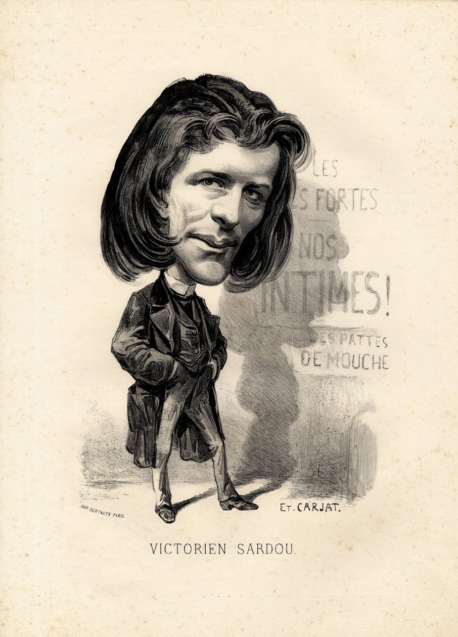 lentävä lehti - Kuvitus: Etienne Carjat (1826-1906): Kirjallisuus - Victorian Sardou (1831-1908) tekijältä Etienne Carjat