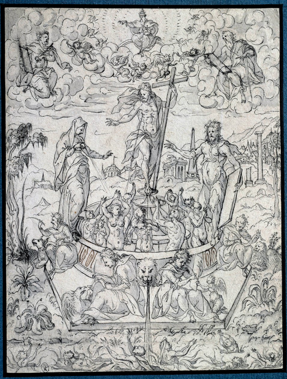 Uskonnon allegoria. Etienne Delaunen piirustus (1518-1583/95) 1500-luvun Pariisi, Louvre-museo tekijältä Etienne Delaune