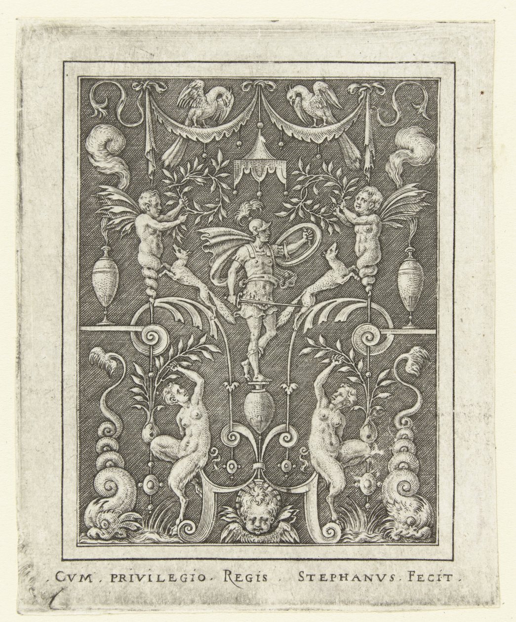 Mart Decoracions superficials amb figures de déus emmarcades per grotescos (versió posterior) (títol de la sèrie) acabat tekijältä Etienne Delaune