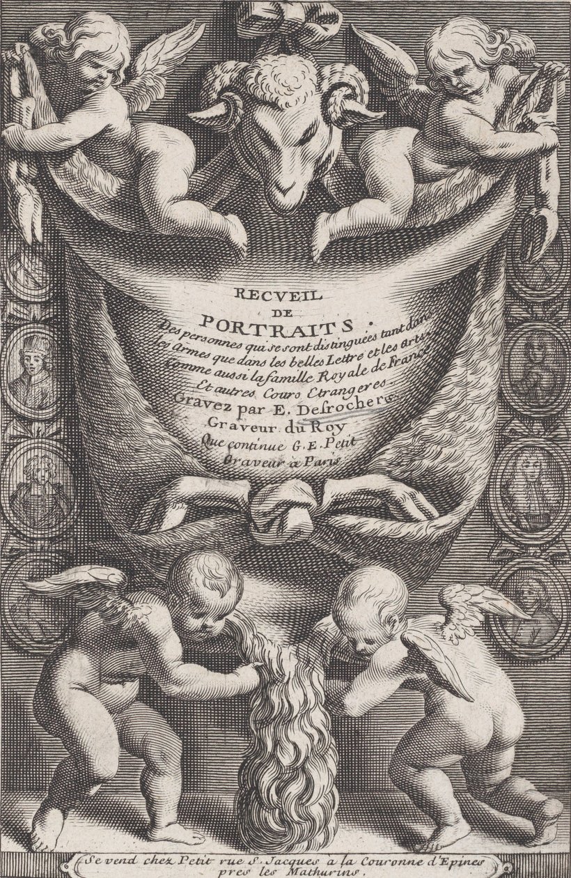 Etukappale muotokuvakokoelmasta, 1714-41. tekijältä Etienne Desrochers