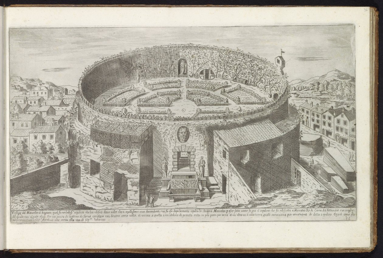 Augustuksen mausoleumi maisemoidulla puutarhalla Roomassa Vanhat rakennukset (sarjan nimi) I vestigi dell