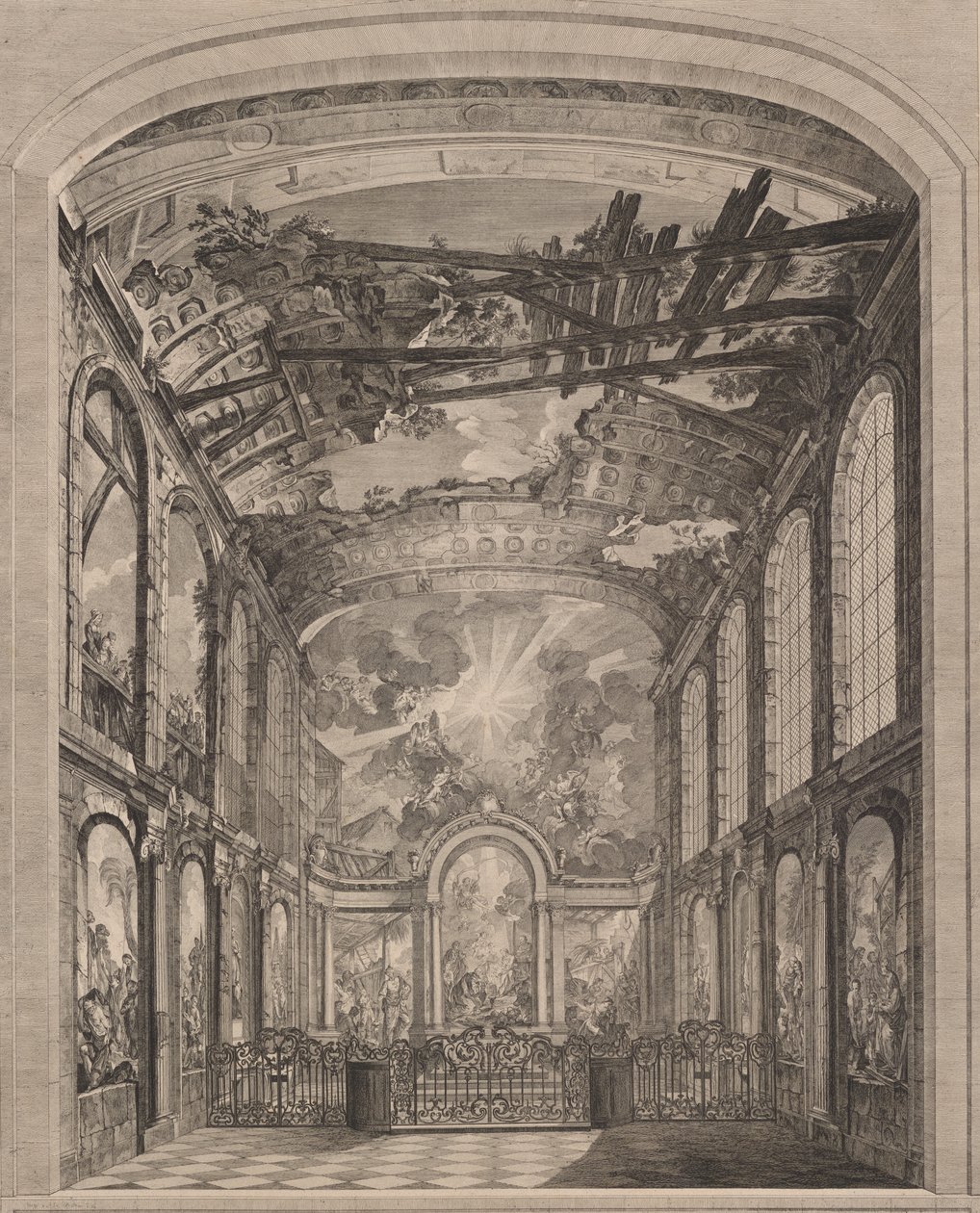 Foundlingsin sisäkuva, 1759. tekijältä Etienne Fessard