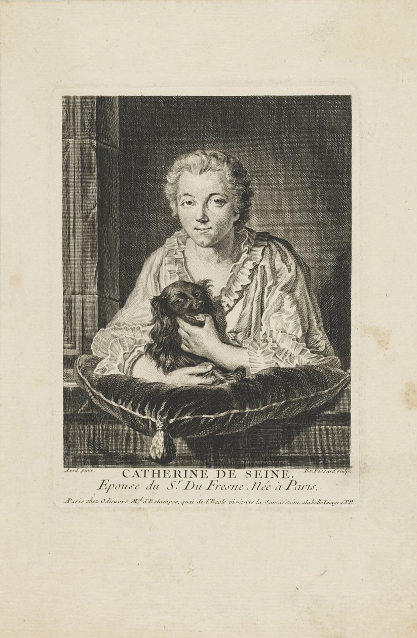Näyttelijä Madame Quinault-Dufresnen muotokuva 1705-1767, n. 1750. tekijältä Etienne Fessard