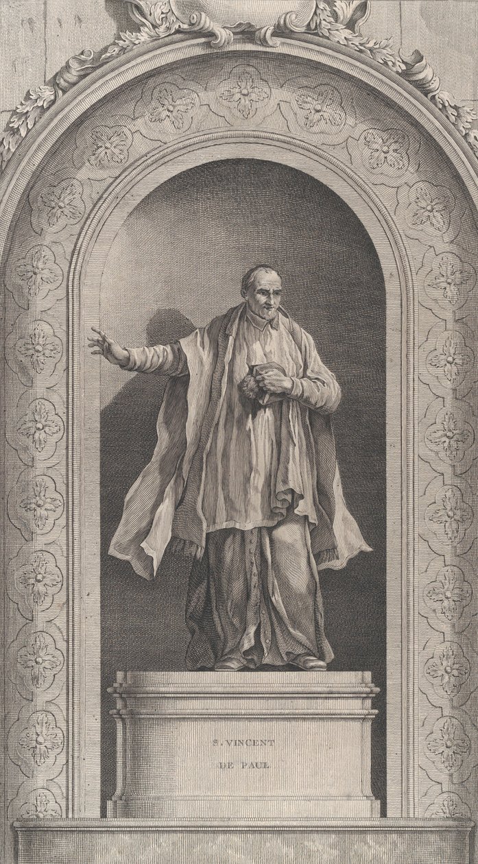 Foundlings kappeli Pariisissa: Saint Vincent de Paul, 1756. tekijältä Etienne Fessard
