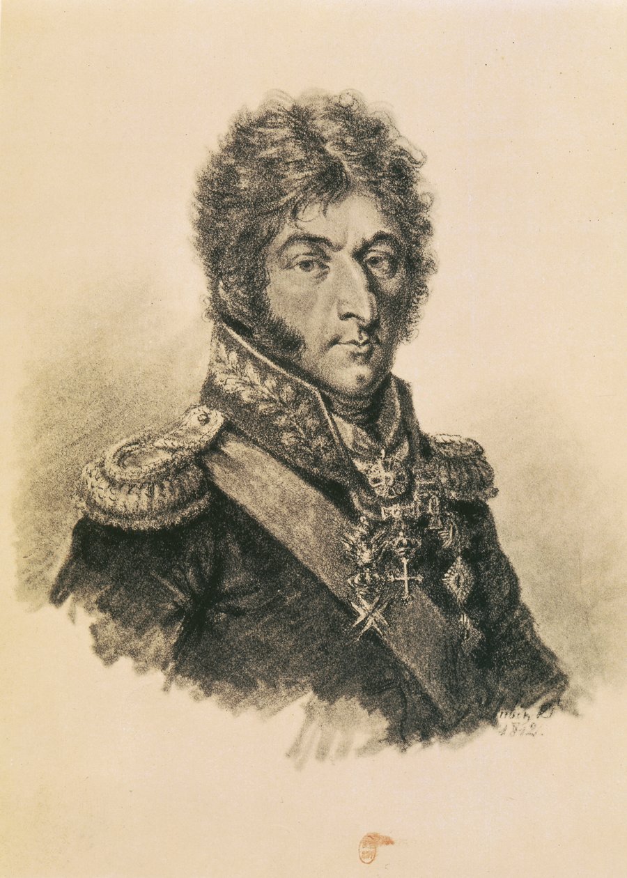 Prinssi Petr Ivanovich Bagration (1765-1812) tekijältä Etienne Gustave Aubin